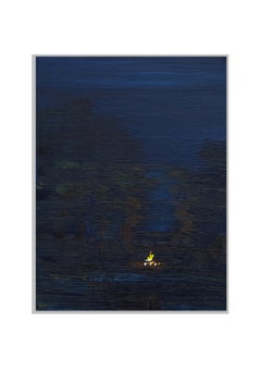 Campfire 19 June 00:04 - Modern Expressive Forest Night Landscape Painting