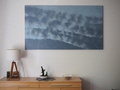 Fog 21 August 15:01 - Modern Expressive Landscape Painting, Large Format