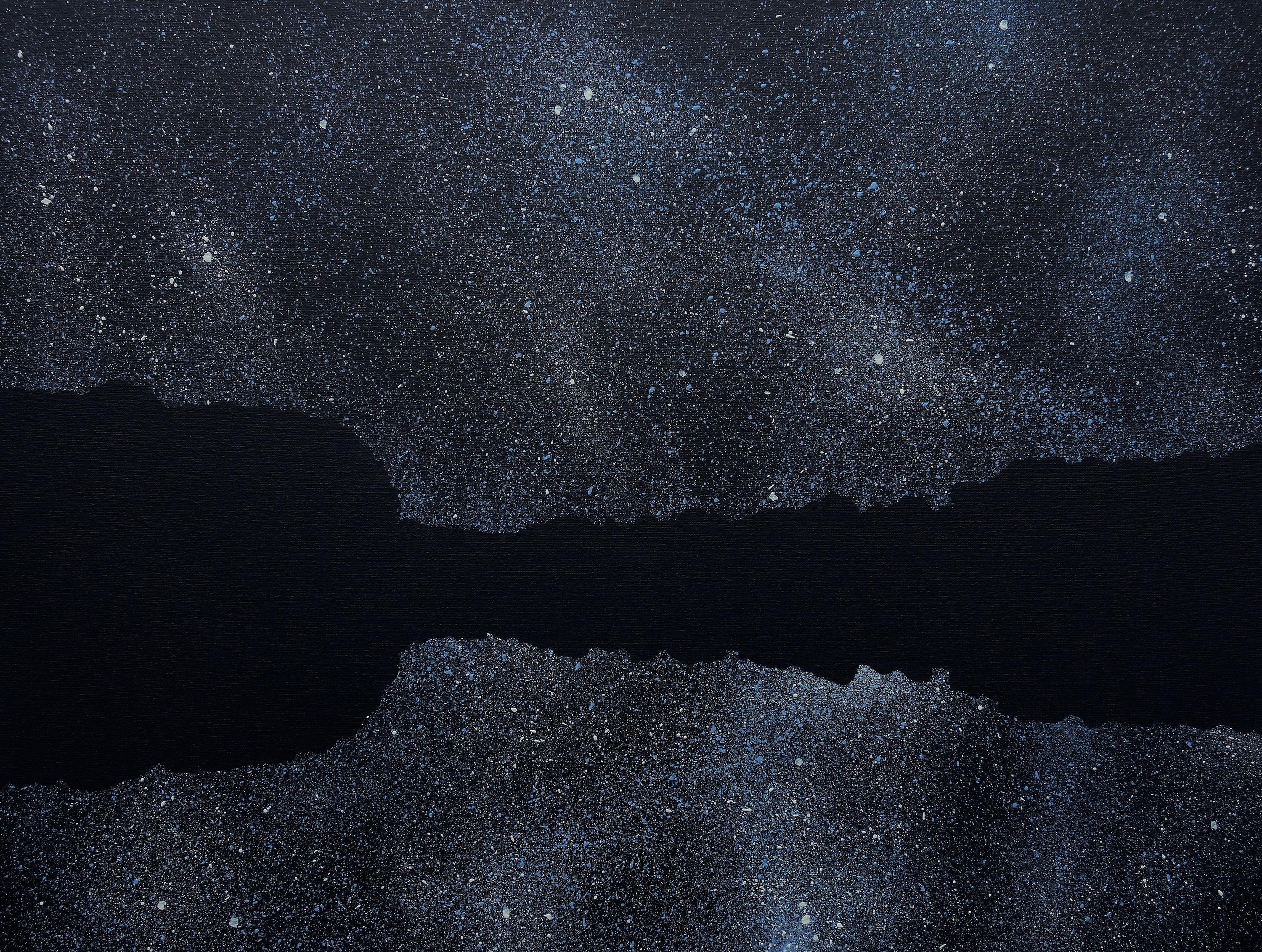 Horizon 17 septembre 02:16, ciel nocturne moderne, peinture de paysage d'étoiles