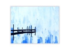 Jetty 15 August 16:53 - Modern and Expressionistic Lake, Water View Painting
