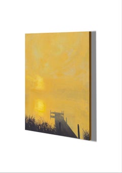 Jetty 16 August 19:54 - Modern and Expressionistic, Lake, Water View Painting