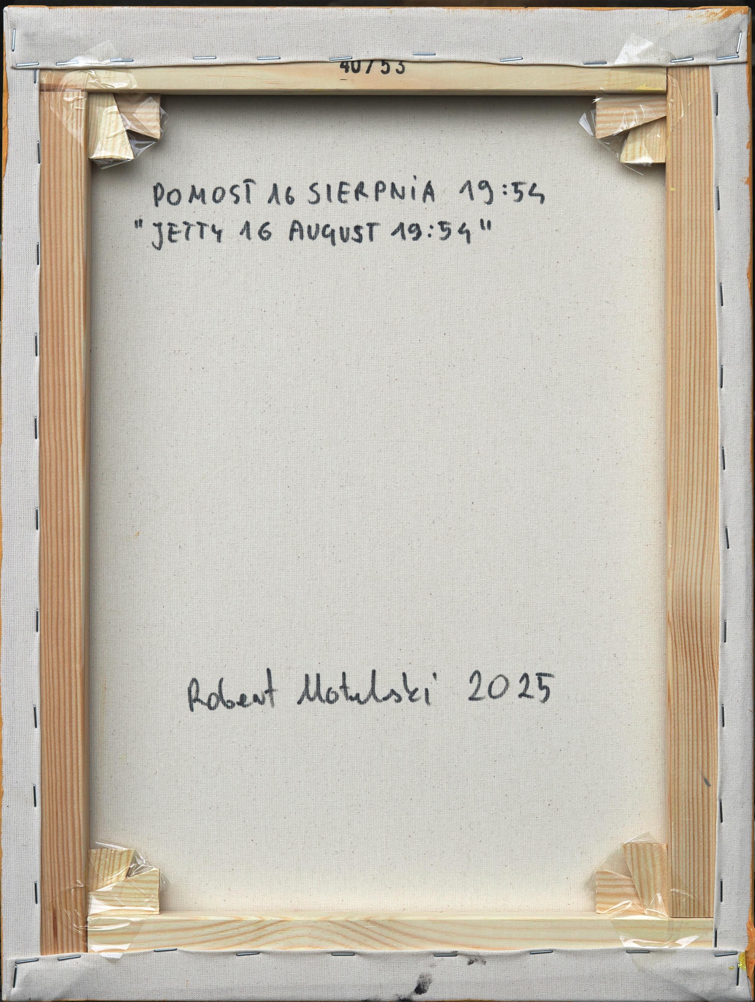 Jetty 16 August 19:54 - Modern and Expressionistic, Lake, Water View Painting For Sale 4