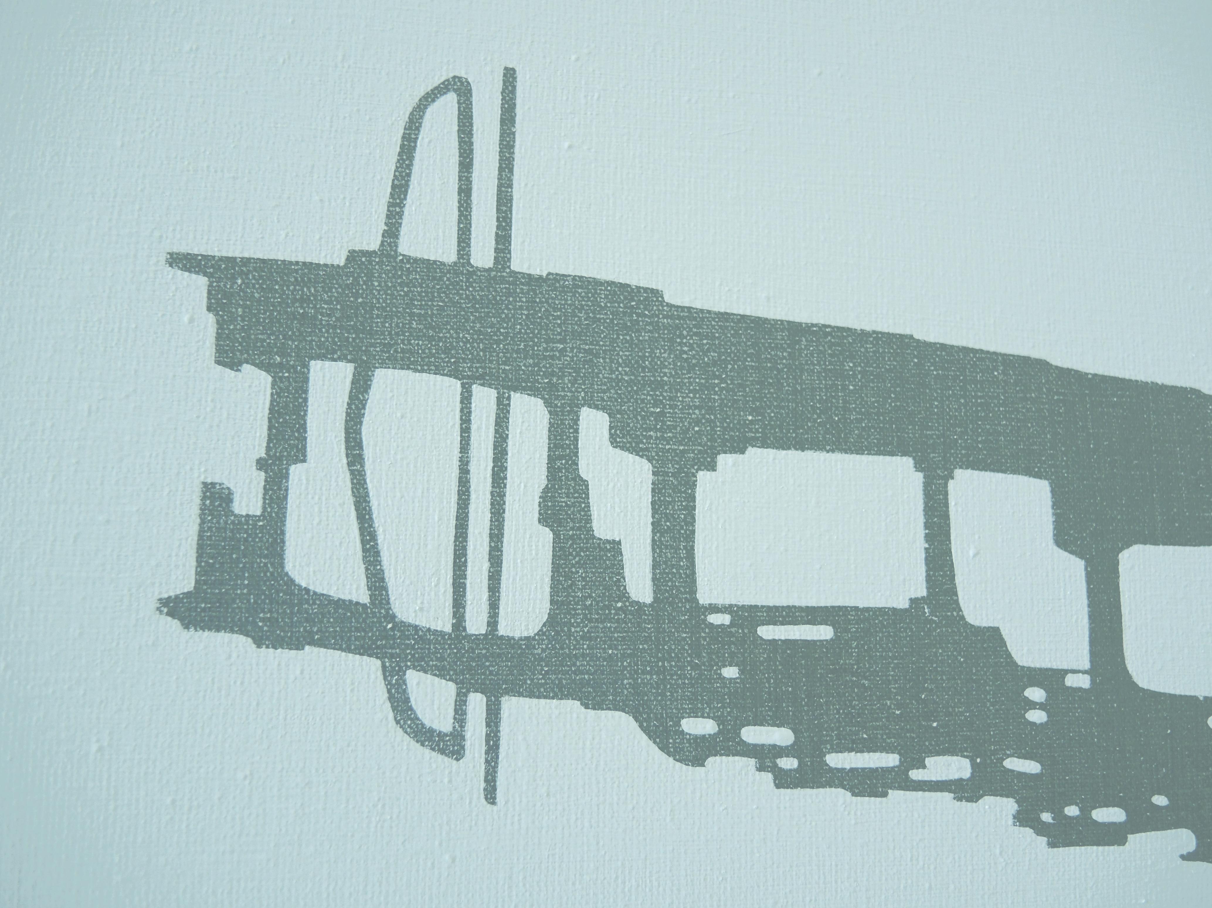 Embarcadero 16 febrero 09:43, Paisaje Moderno  Pintura, Minimalista, Abstracta - Painting de Robert Motelski