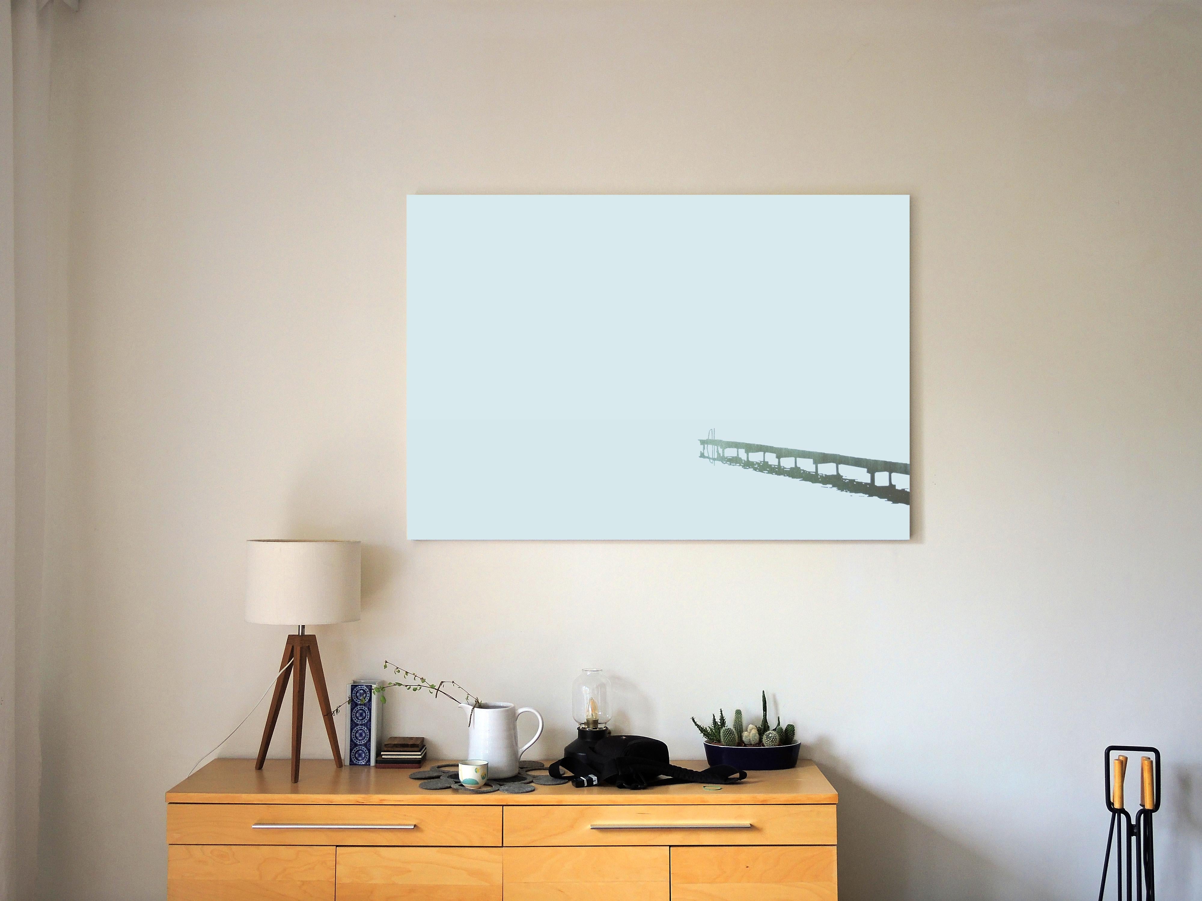 Embarcadero 16 febrero 09:43, Paisaje Moderno  Pintura, Minimalista, Abstracta - Painting Contemporáneo de Robert Motelski
