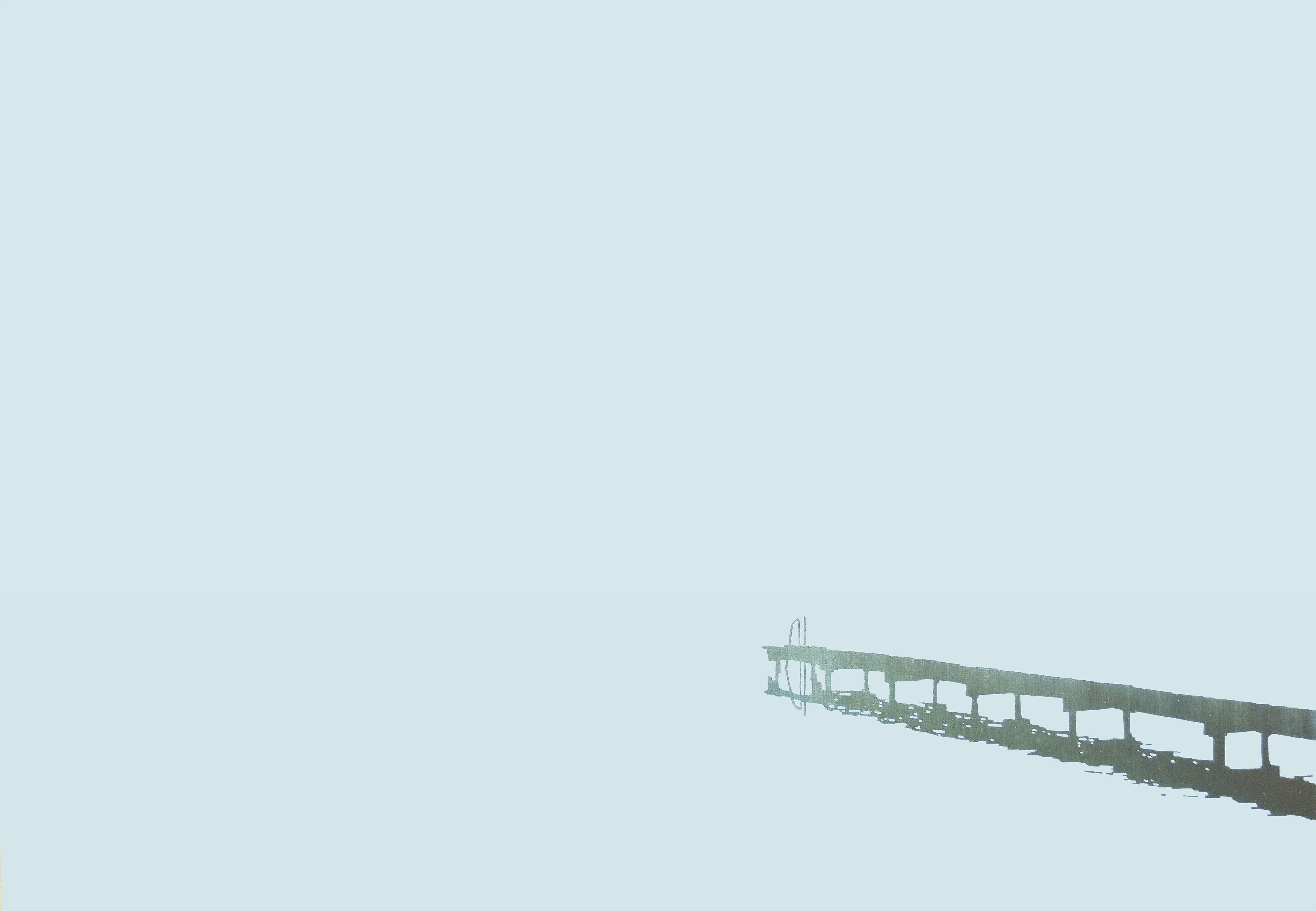 Jetty 16 February 09:43, Modern Landscape  Painting, Minimalistic, Abstract