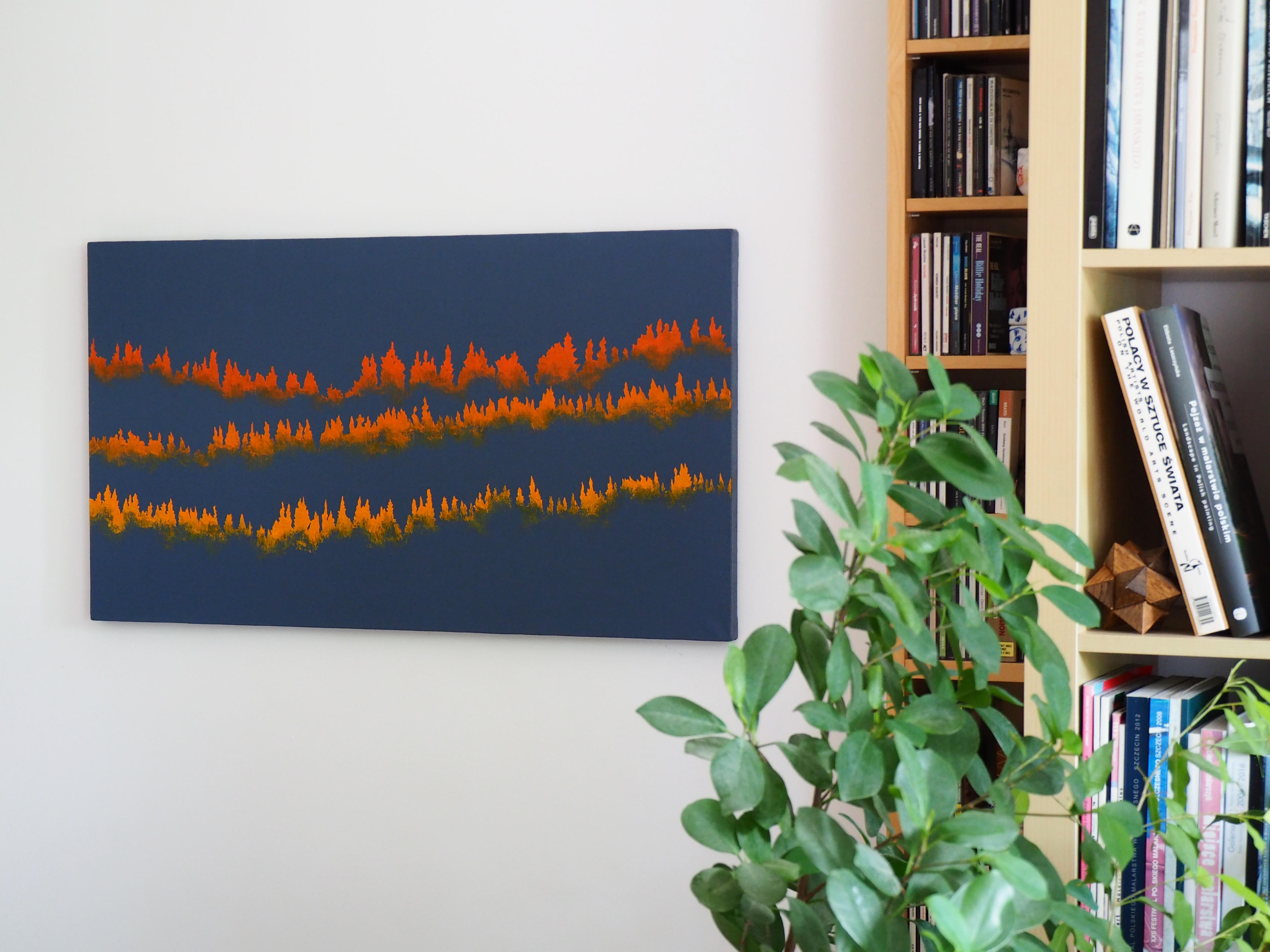Leuchte vom 14. März 17:21 -  Modernes expressionistisches Waldlandschaftsgemälde der Moderne im Angebot 2