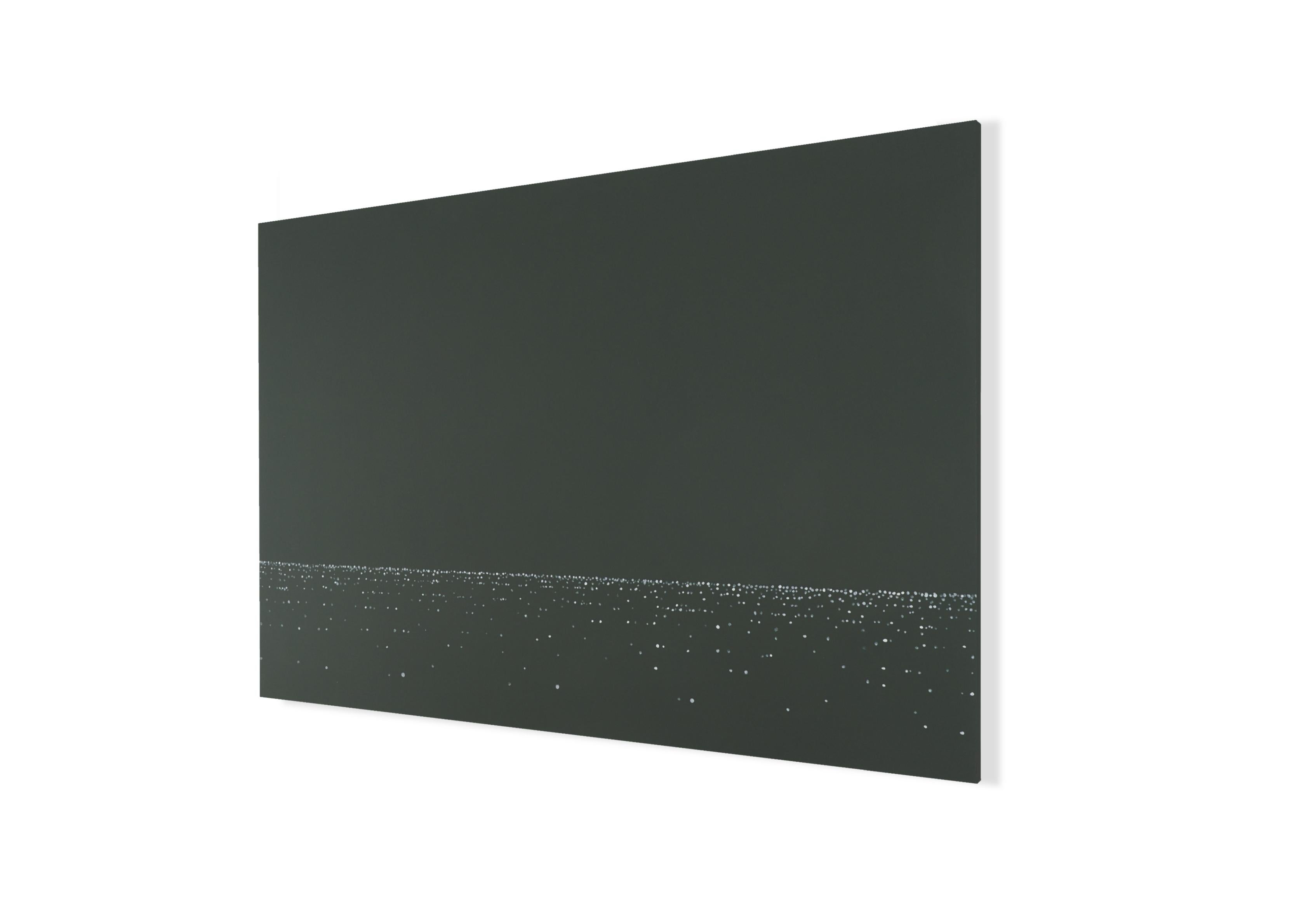 AND Light 28 septembre 15:23 -   Peinture de paysage minimaliste moderne et minimaliste, vue sur la mer - Noir Landscape Painting par Robert Motelski