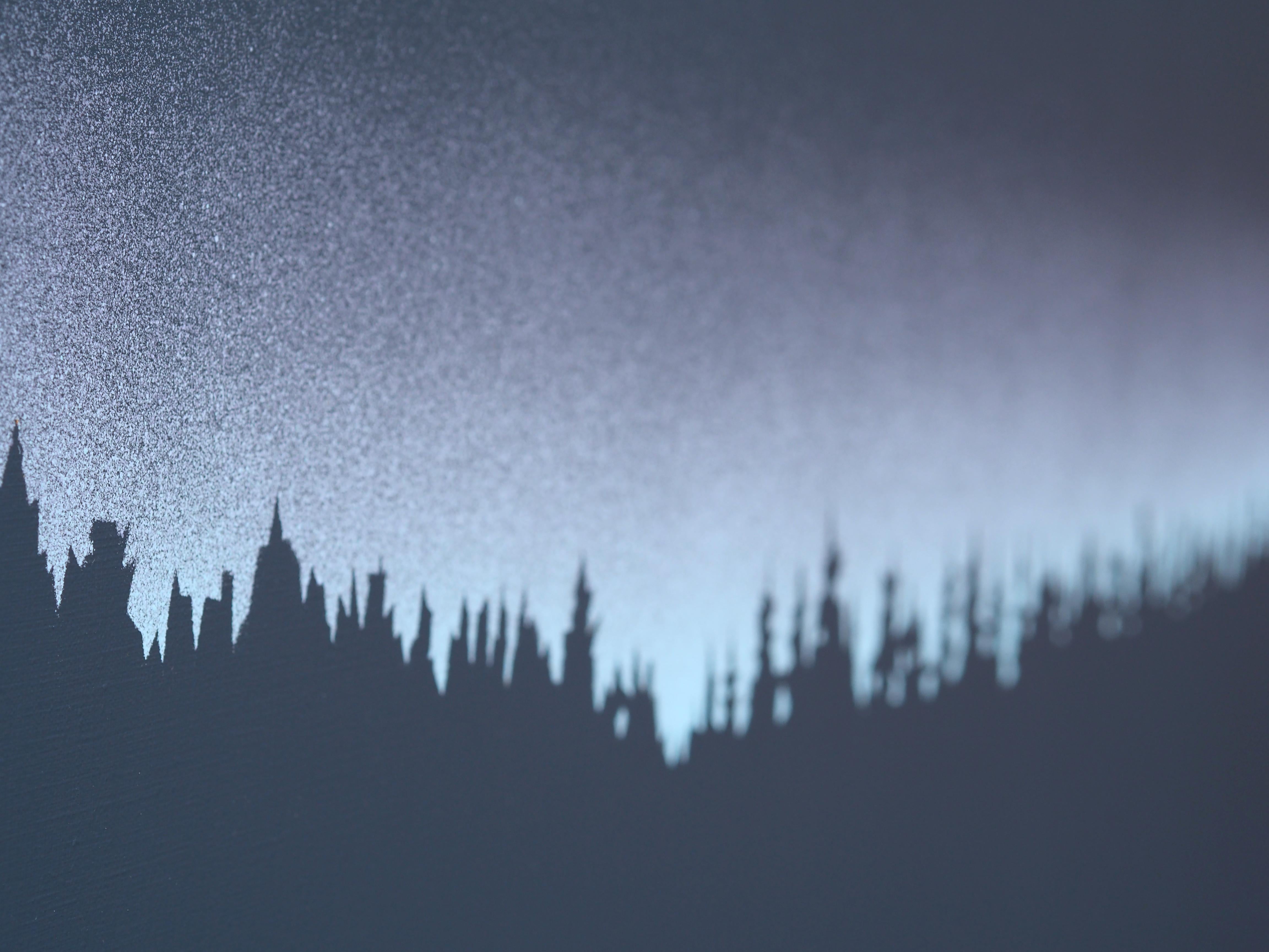 Light 7 January 17:23 -  Modern Night Sky Landscape Painting, Minimalist Art For Sale 1