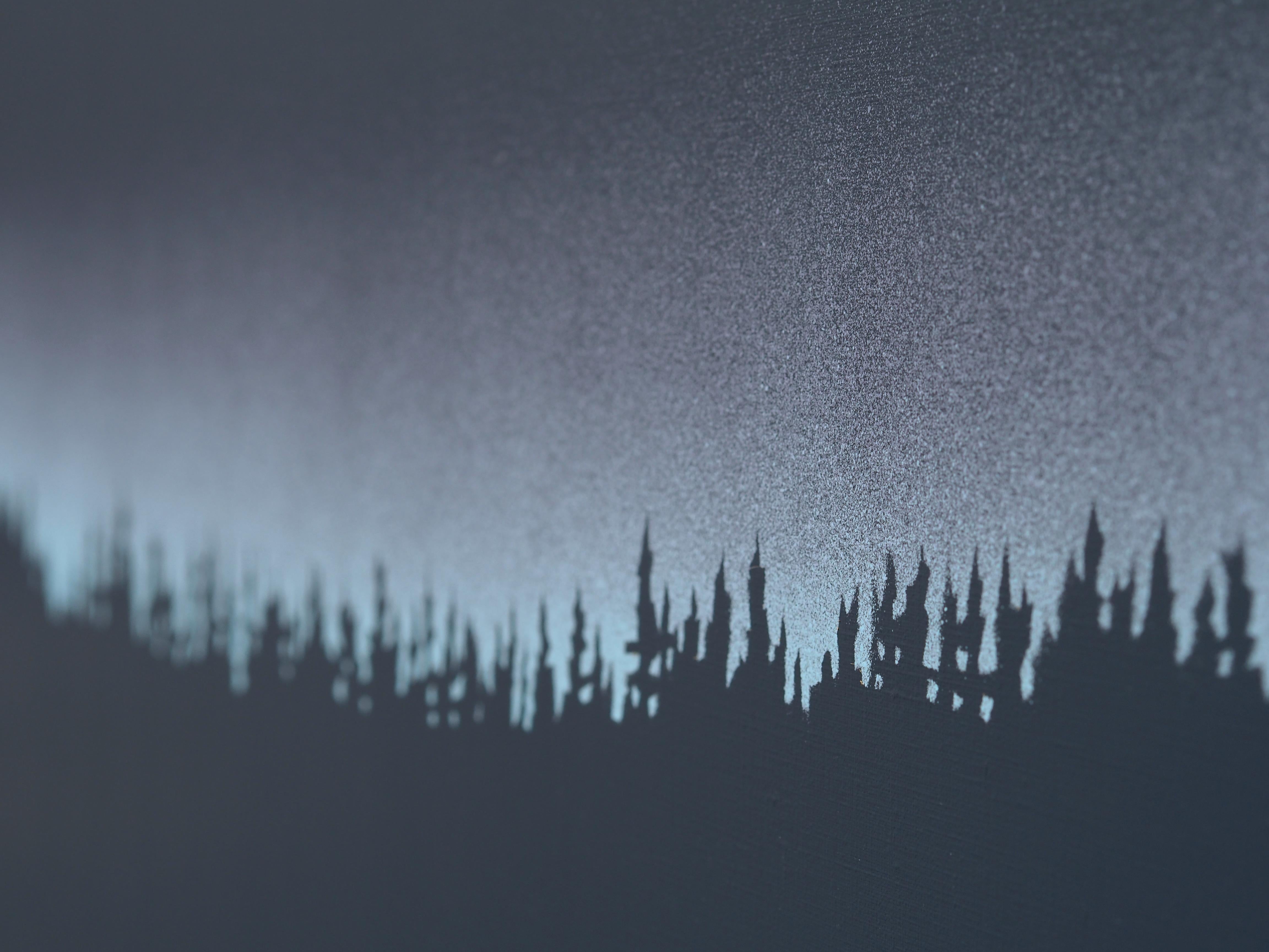 Light 7 January 17:23 -  Modern Night Sky Landscape Painting, Minimalist Art For Sale 2