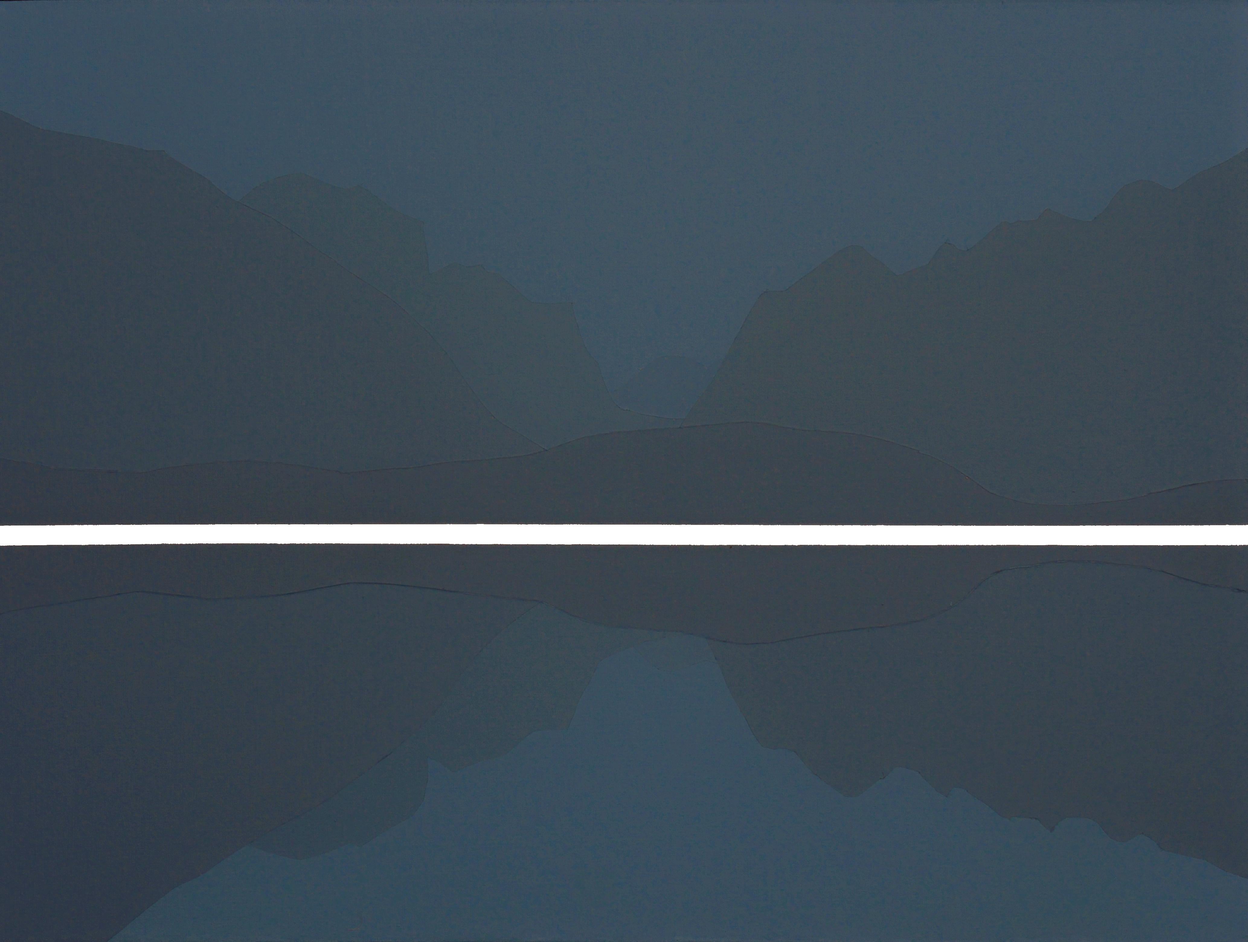 Robert Motelski Figurative Painting - Mountains 06 December 15:05 - Contemporary Landscape Painting, Minimalistic 