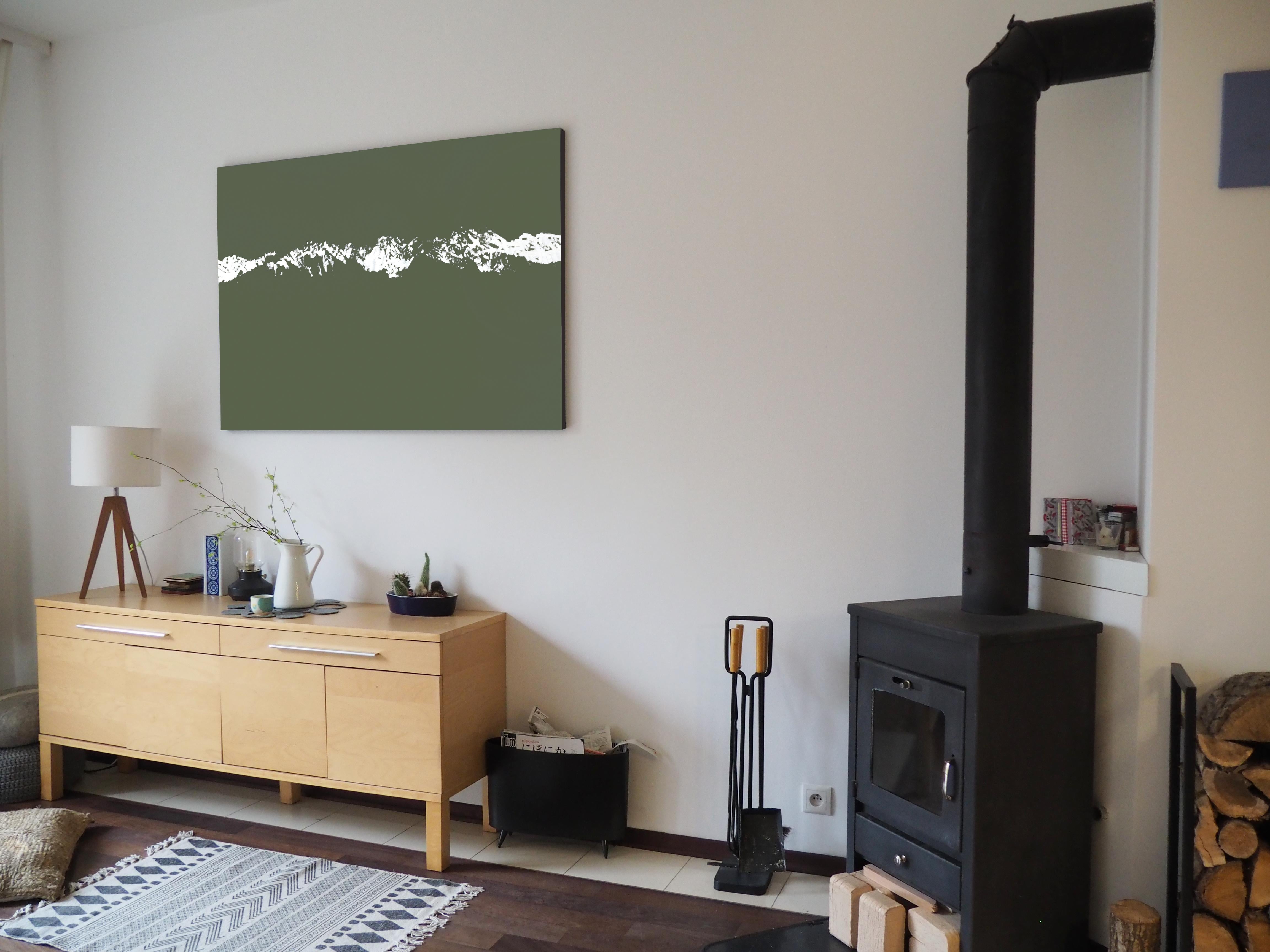 Mountains 12 April 09:54 -  Modern Nature Landscape Oil Painting For Sale 2