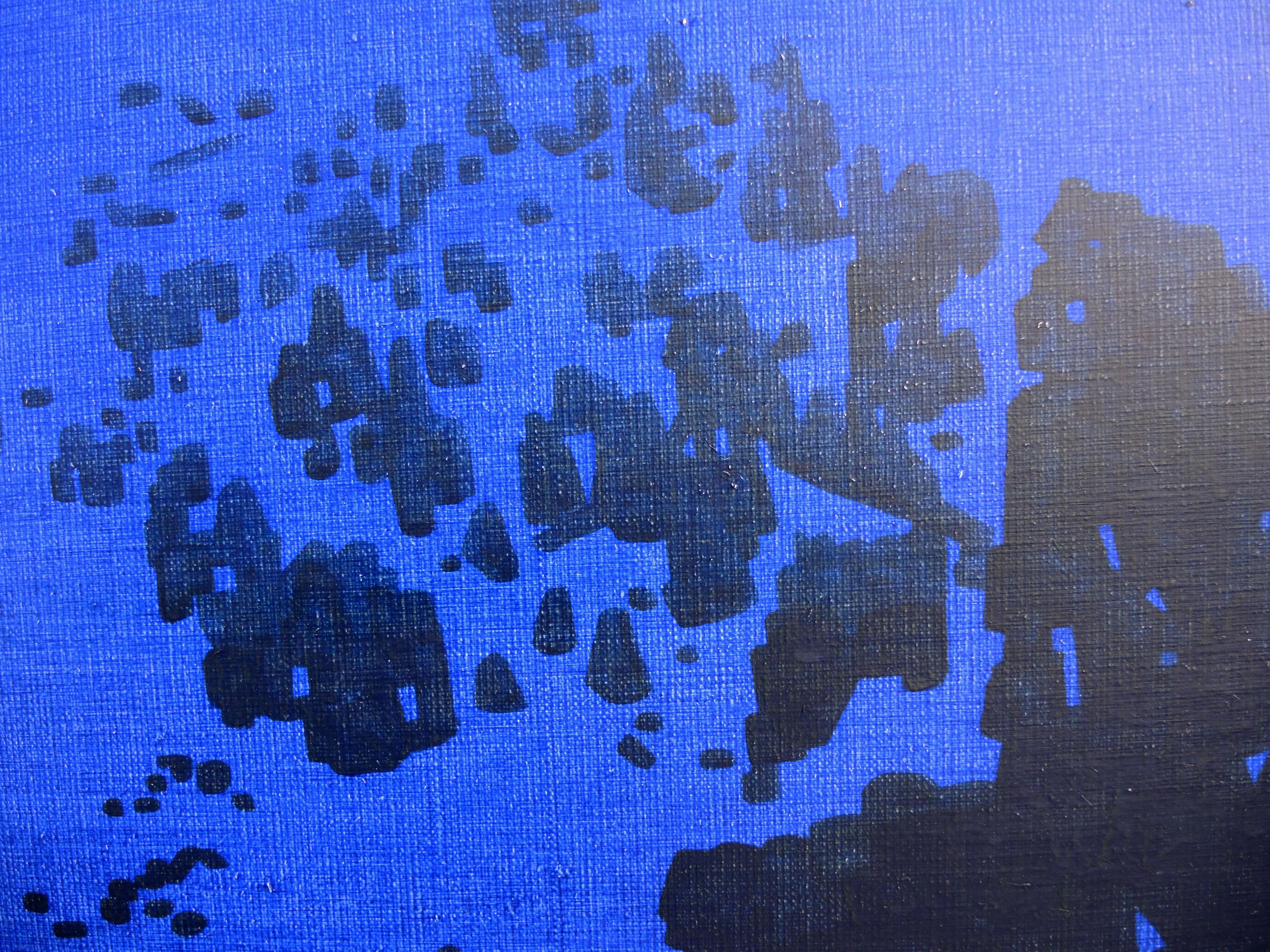 Montañas 15 Marzo 06:57 - Paisaje Moderno Pintura al Óleo, Azul Cobalto, Naturaleza - Painting de Robert Motelski