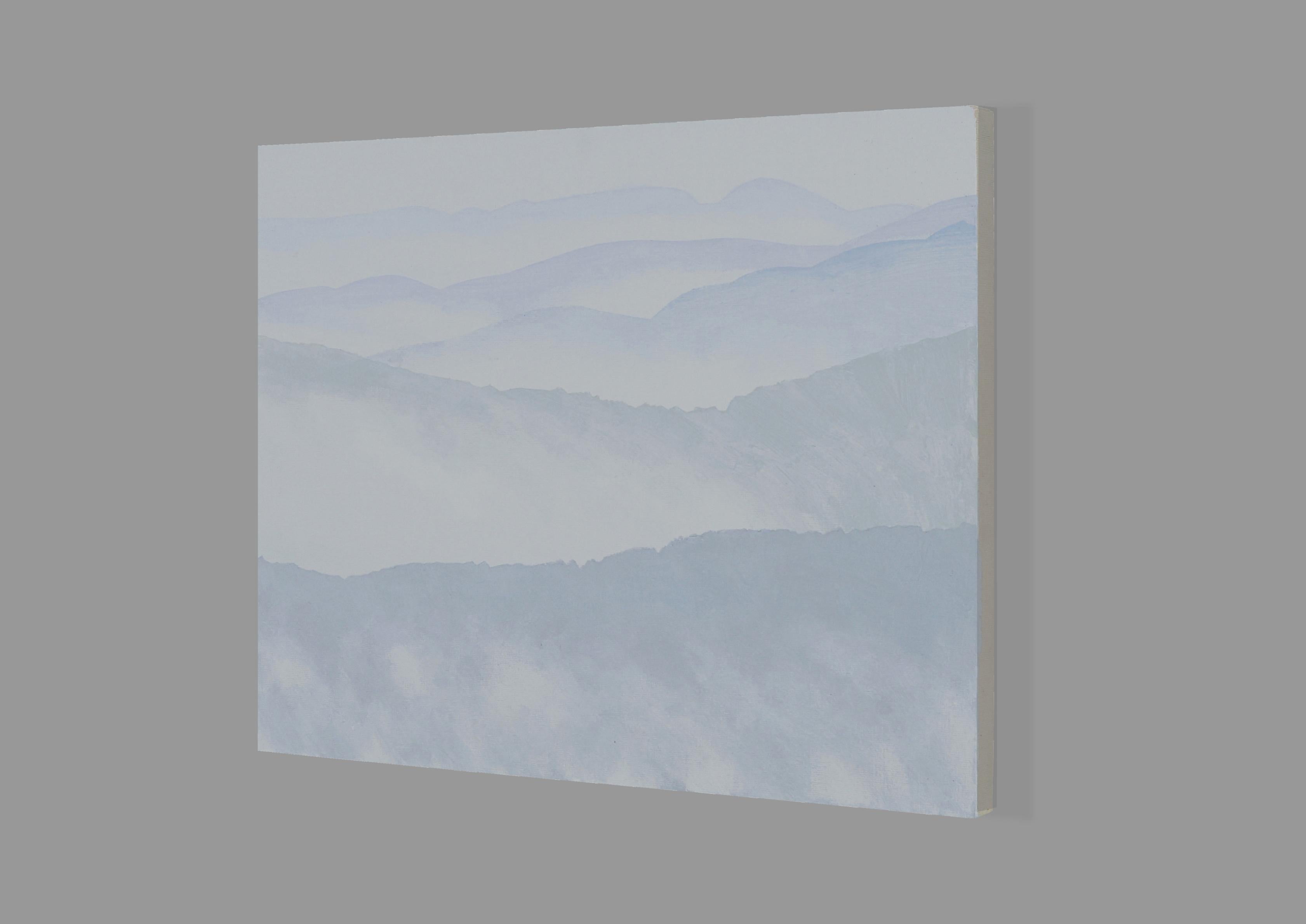 Berge 17 August 09:25 - Moderne Landschaftsmalerei, Berge im Nebel (Grau), Landscape Painting, von Robert Motelski