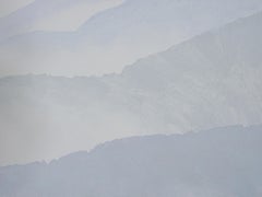Montagne 17 agosto 09:25 - Pittura di paesaggio moderna, Montagne nella nebbia