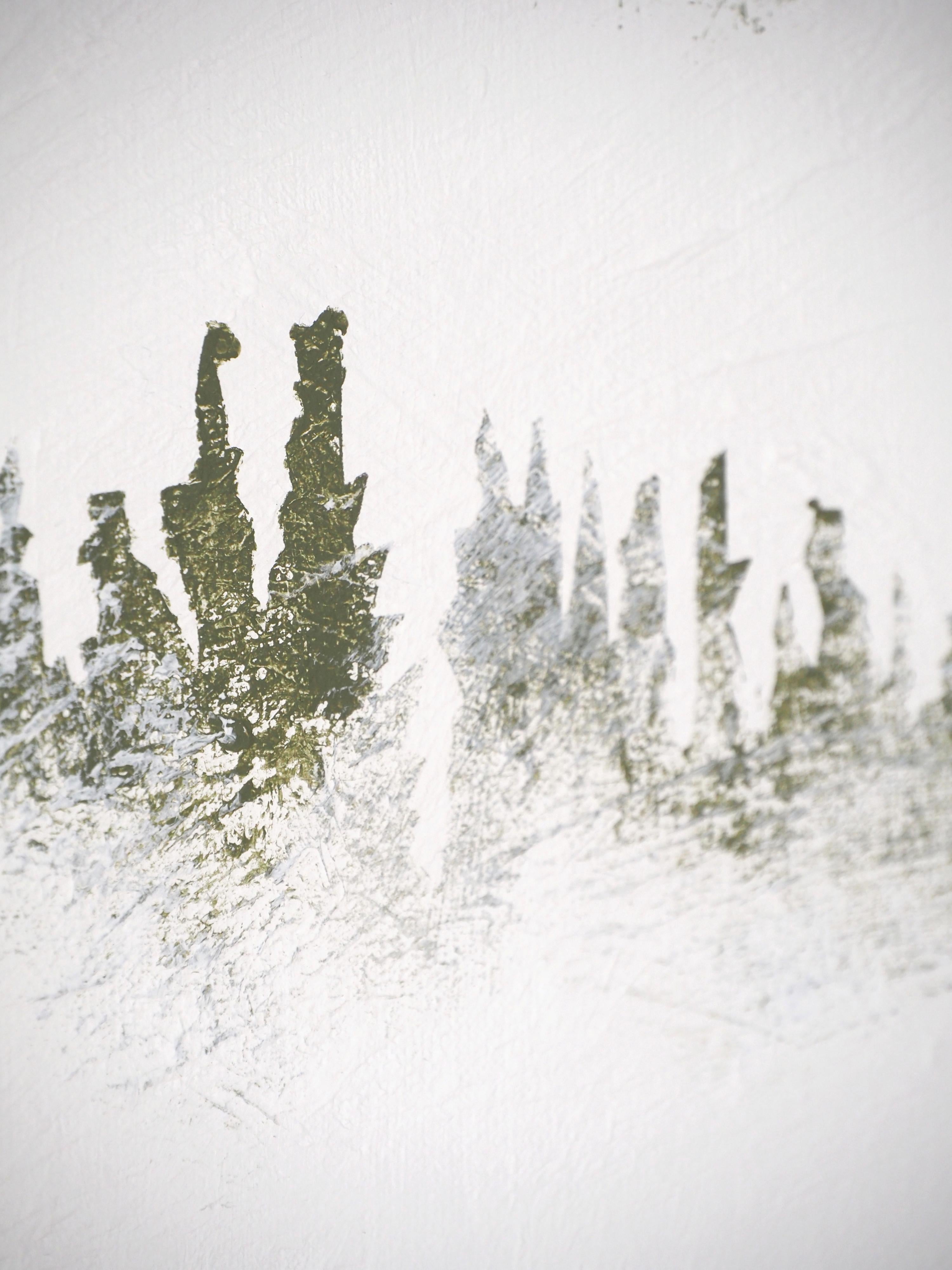 Montagne 22 gennaio 12:31 - Pittura di paesaggio moderna minimalista espressiva in vendita 6