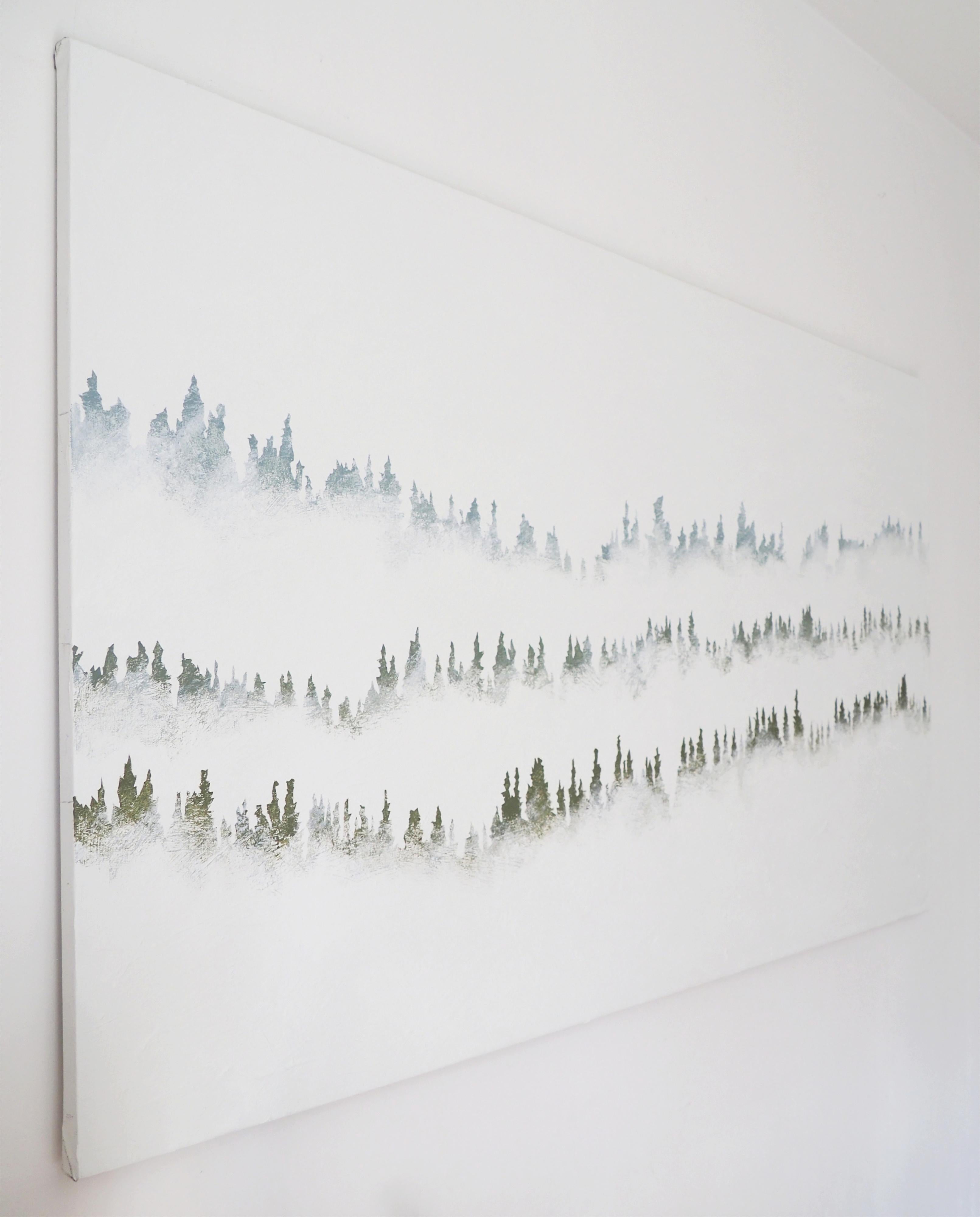 Mountains 22 janvier 12:31 - Peinture de paysage expressionniste moderne minimaliste en vente 2