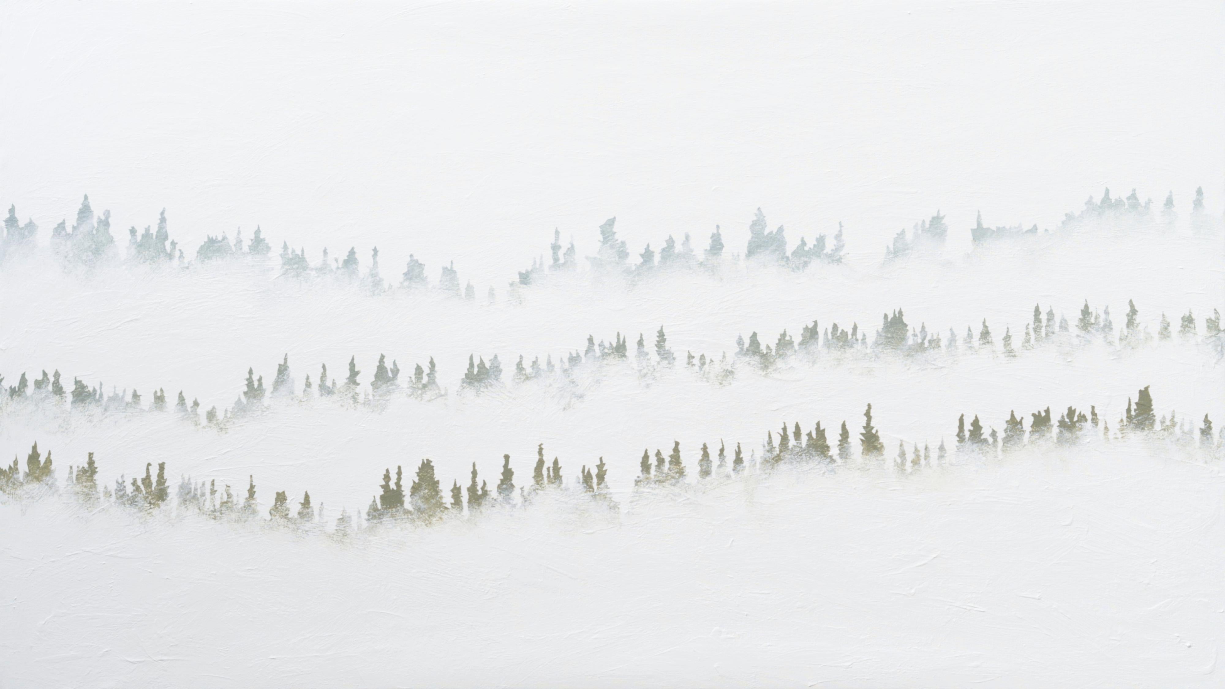 Figurative Painting Robert Motelski - Mountains 22 janvier 12:31 - Peinture de paysage expressionniste moderne minimaliste