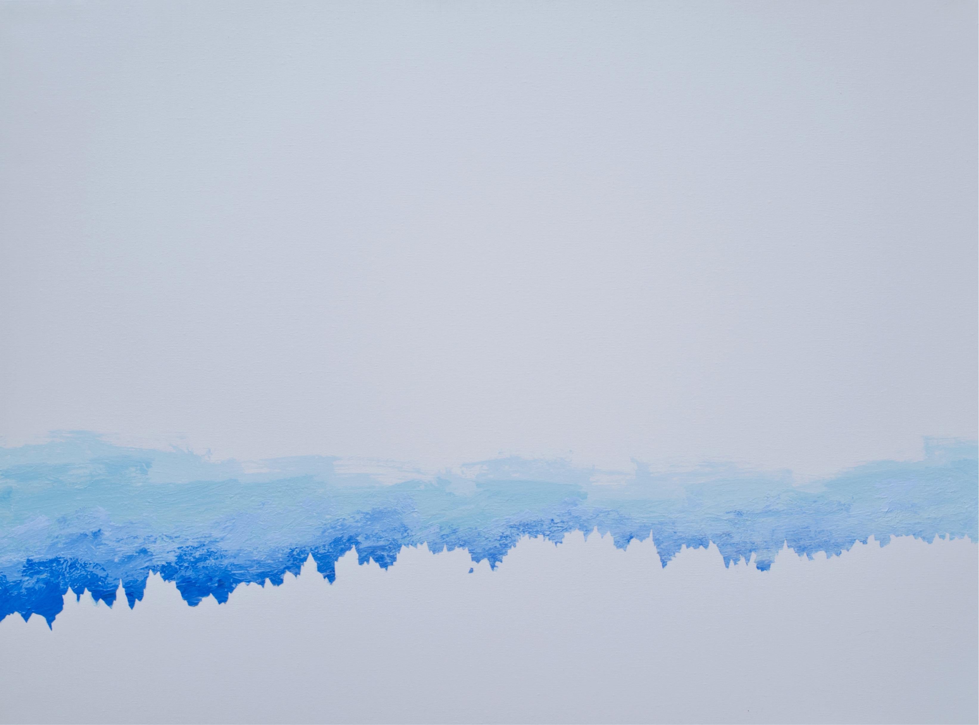 Figurative Painting de Robert Motelski - Montañas 4 Julio 16:12 - Pintura Minimalista Moderna de Paisaje