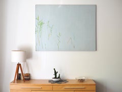 Cañas 15 julio 12:56 -  Pintura al Óleo Paisaje Moderno, Minimalista, Naturaleza, Lago