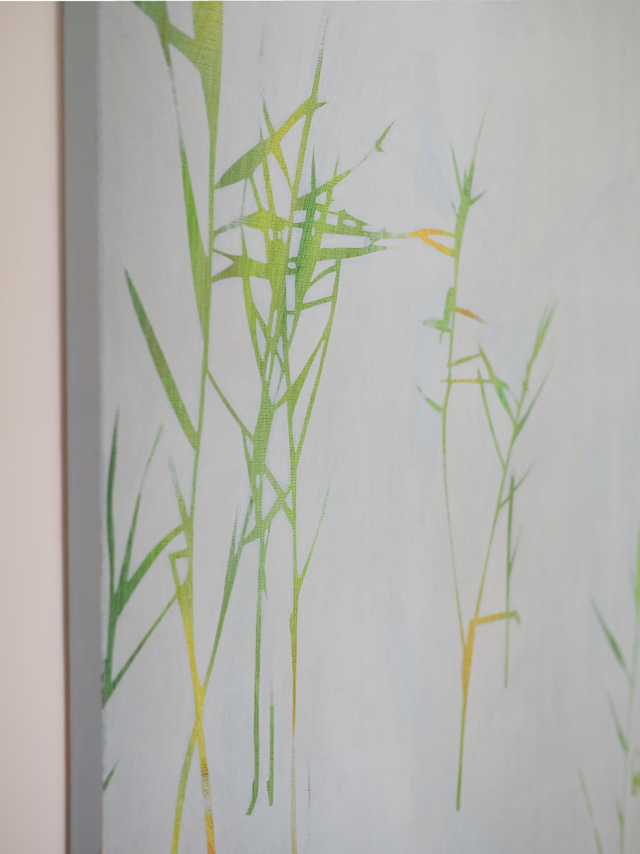 Reeds 15 July 12:56 -  Modern Landscape Oil Painting, Minimalistic, Nature, Lake For Sale 3