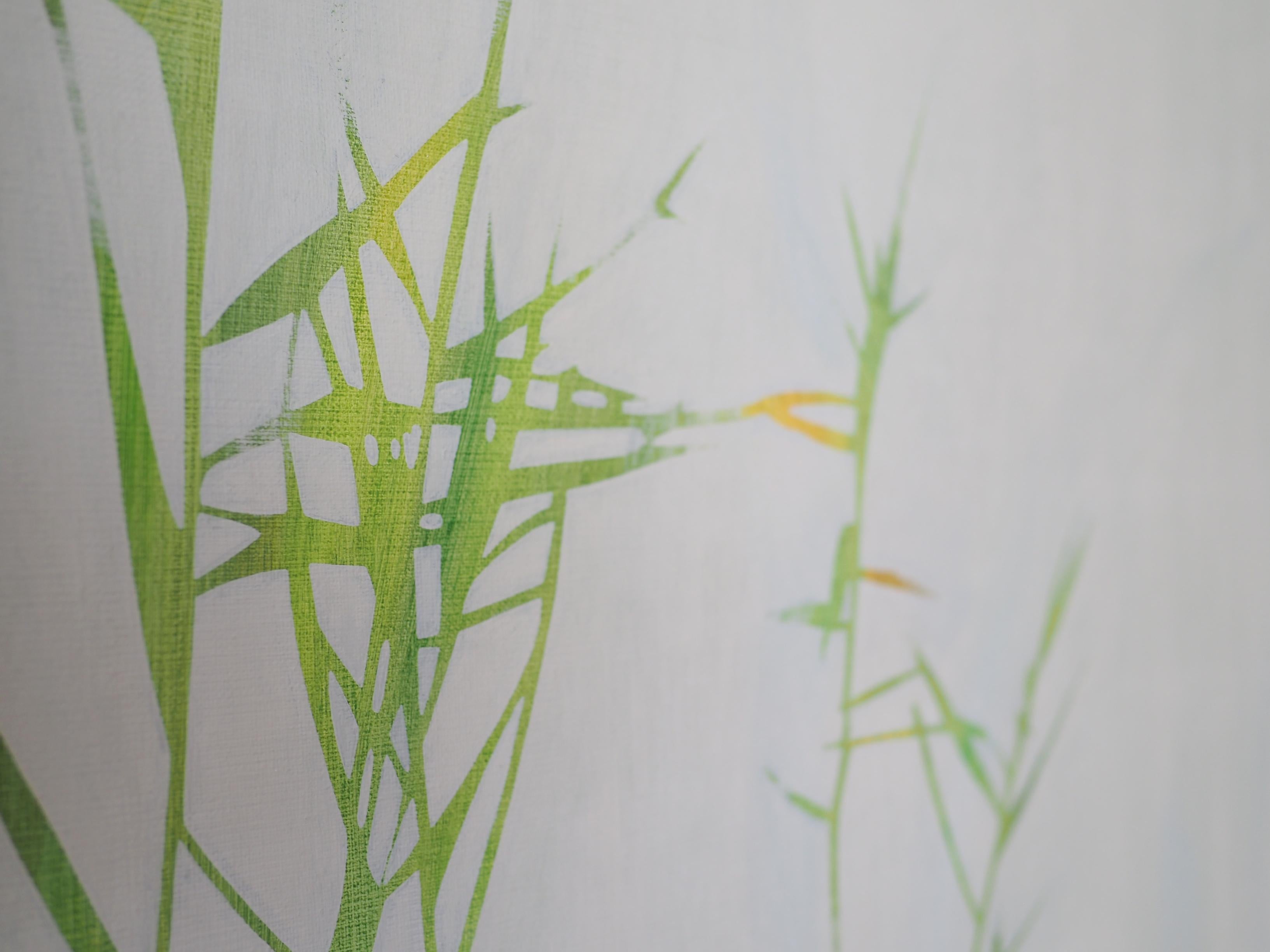 Reeds 15 July 12:56 -  Modern Landscape Oil Painting, Minimalistic, Nature, Lake For Sale 5