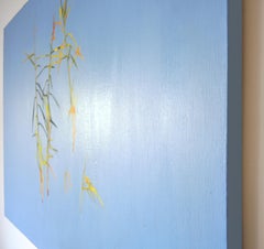 Reeds 28 September 13:42, Modern Landscape Oil Painting, Nature Lake, Minimalism