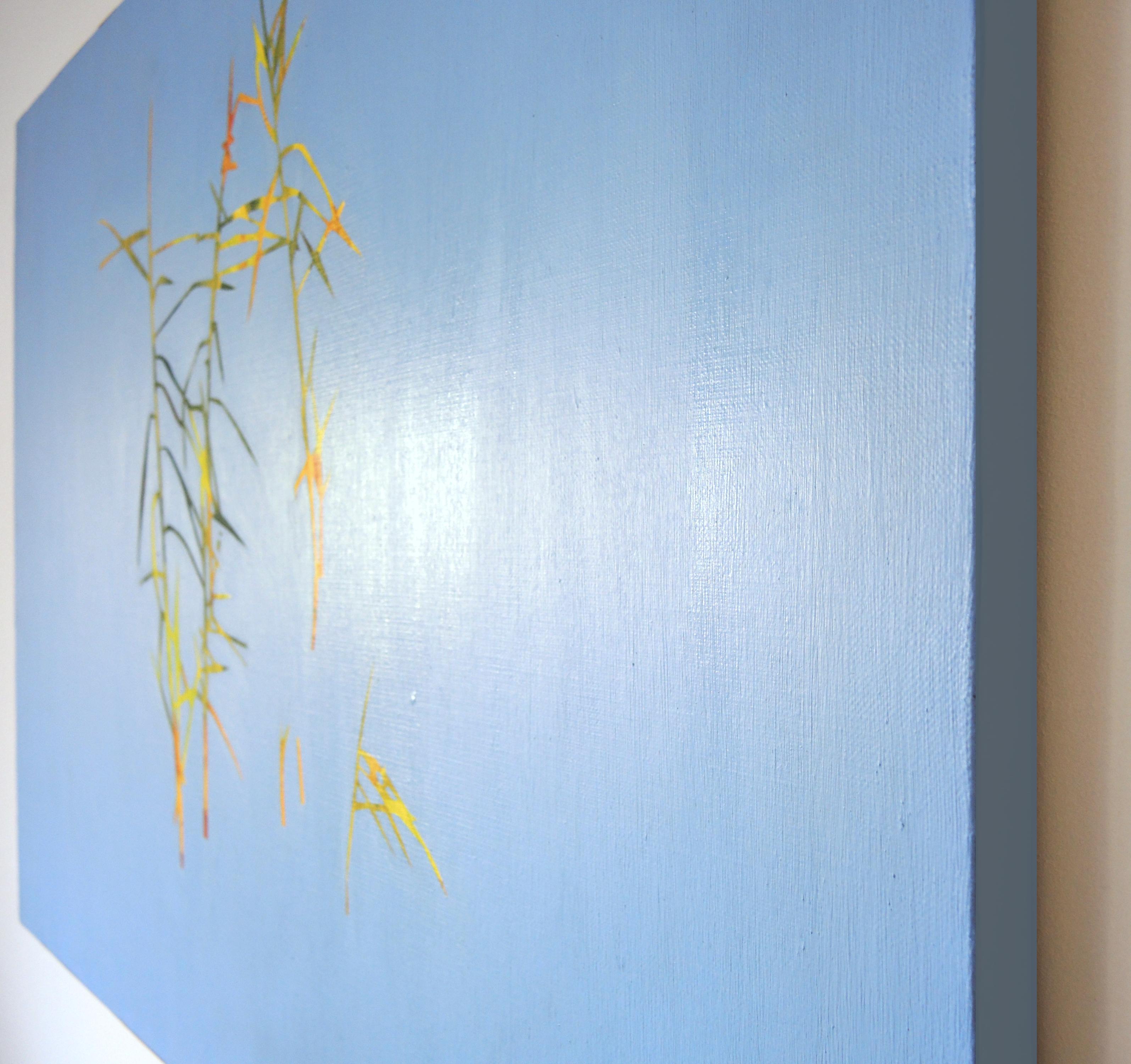 Reeds 28 September 13:42, Modern Landscape Oil Painting, Nature Lake, Minimalism For Sale 2