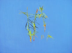 Reeds 28 September 13:42, Modern Landscape Oil Painting, Nature Lake, Minimalism