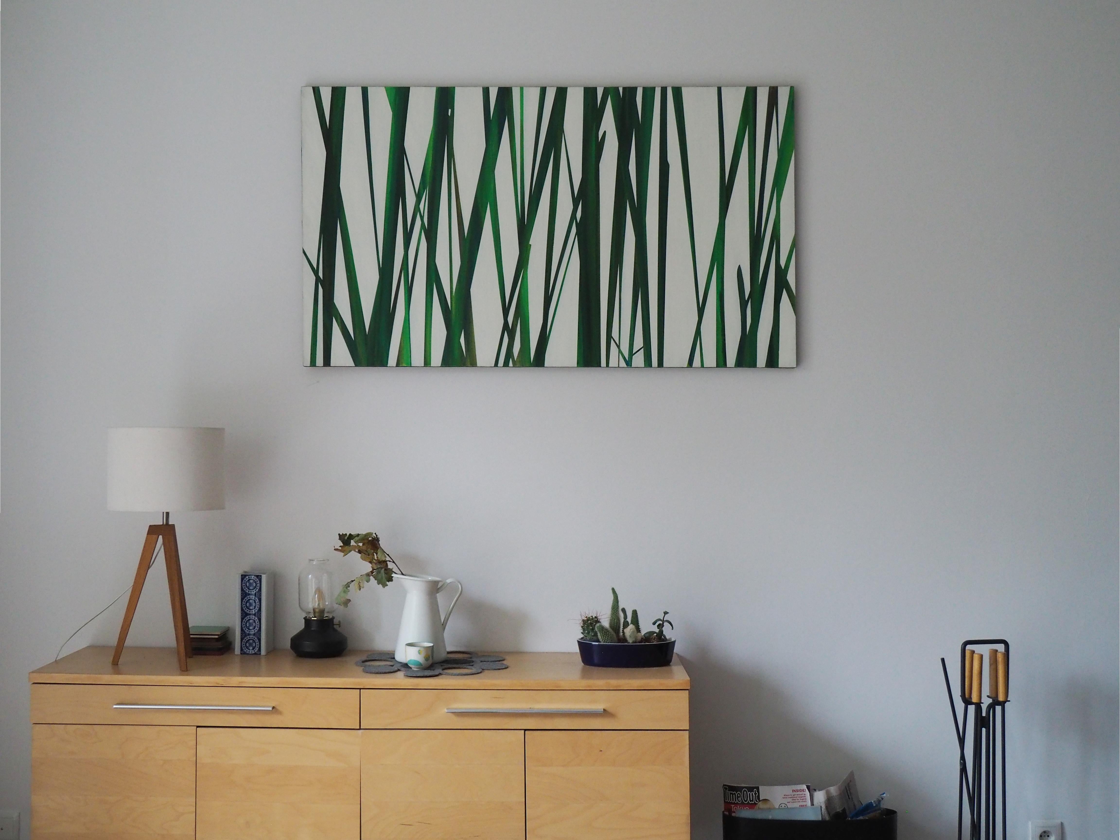 Reeds 8 juillet 11:56 - Peinture à l'huile moderne de la nature, abstrait, minimaliste en vente 1