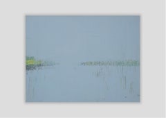 Reeds 9 July 10:32 - Expressionistic, Natur Plant, Lake View Painting