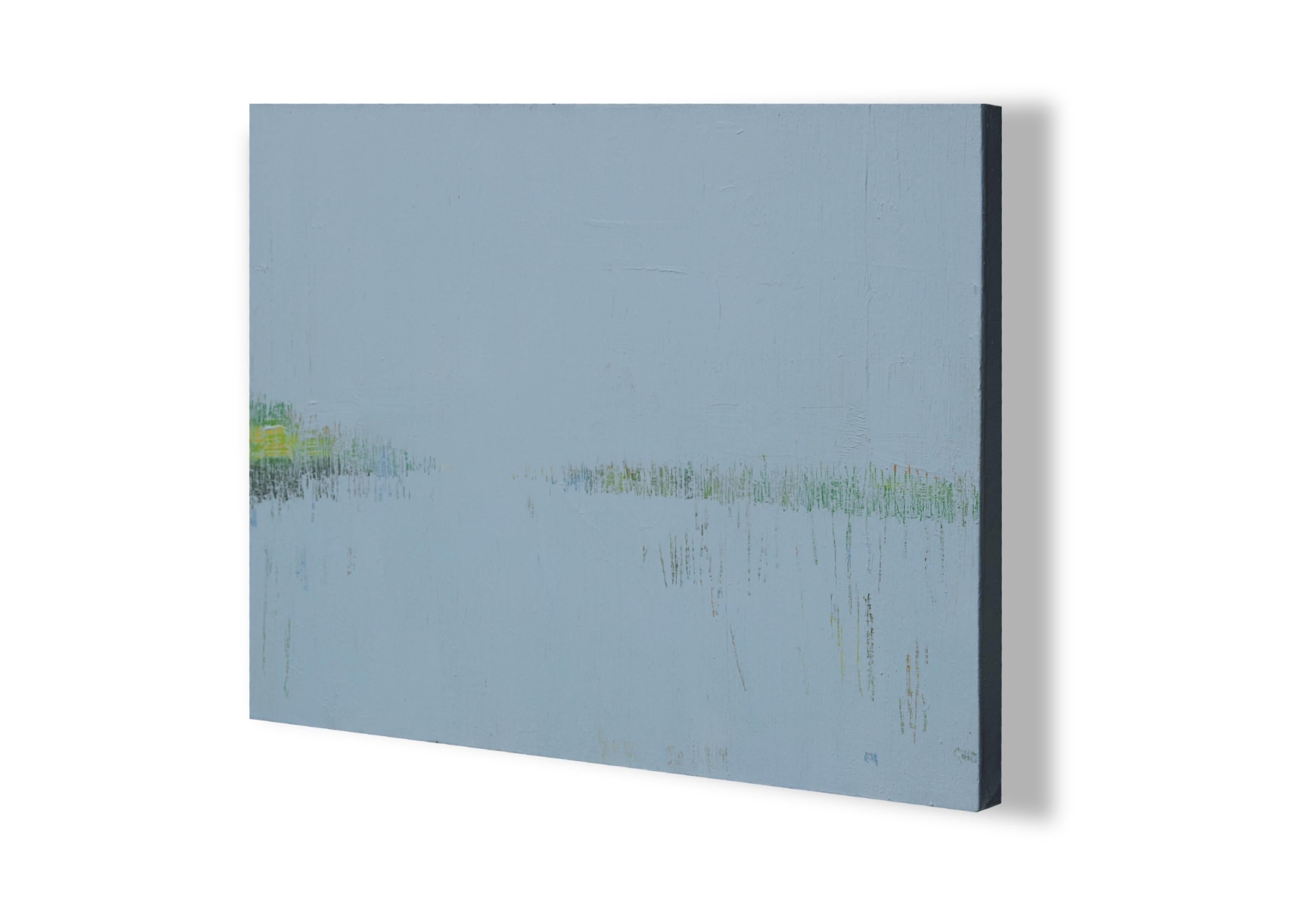 Reeds 9 July 10:32 - Expressionistic, Natur Plant, Lake View Painting For Sale 1