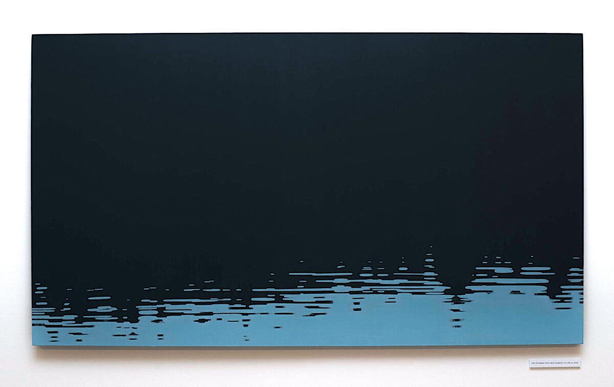 Sombra 14 agosto 19:42 Pintura Paisaje Moderno, Minimalista, Lago, Vista al Agua - Painting de Robert Motelski