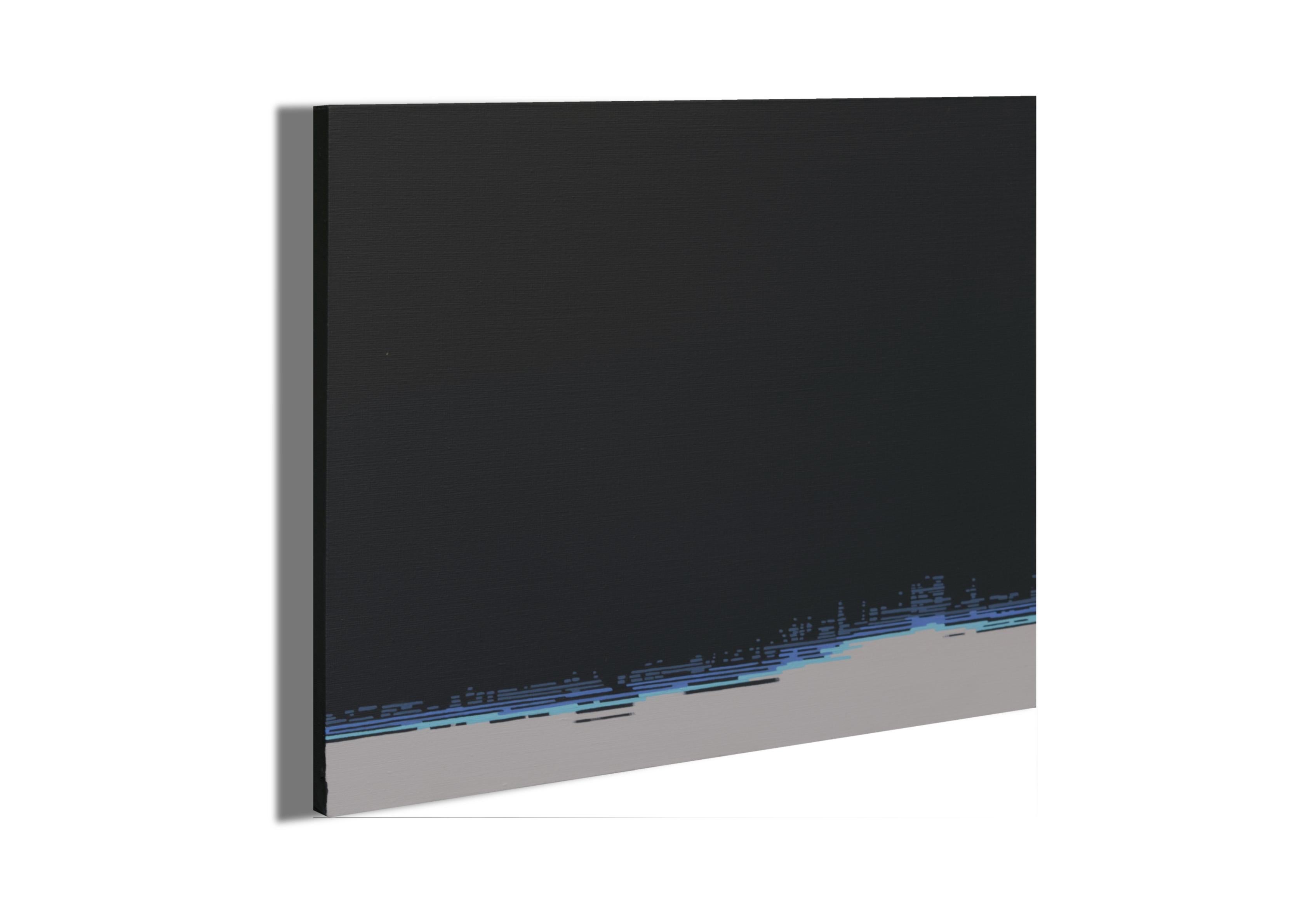 Shadow 28 September 16:53 -  Modern Minimalistic, Lake, Water View Painting (Schwarz), Abstract Painting, von Robert Motelski