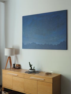 Stelle 14 giugno 02:11 - Pittura di paesaggio con cielo notturno moderno, arte minimalista