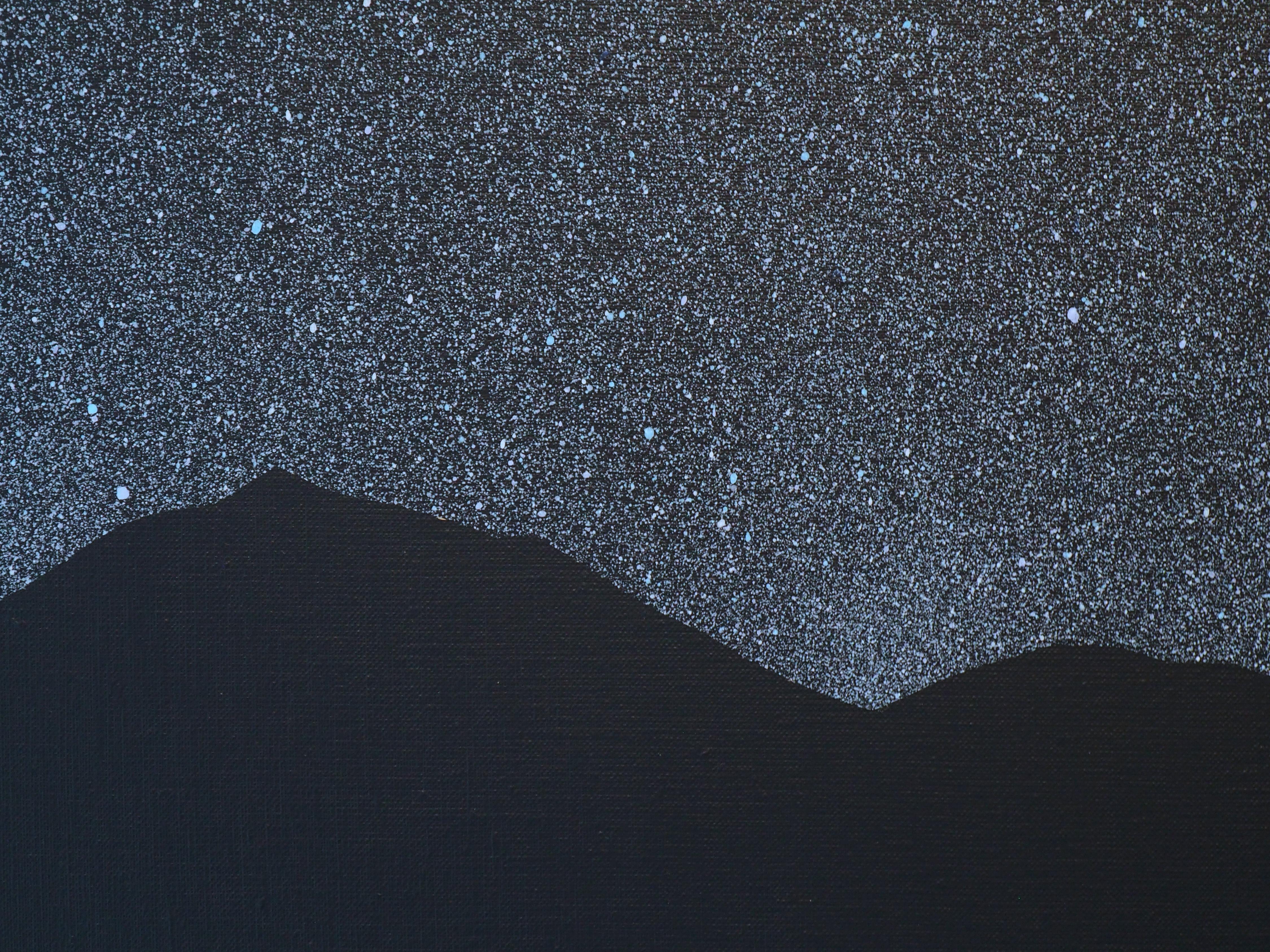 Stars 14 October 00:23, Modern Night Sky Landscape Painting, Minimalist Art  For Sale 2