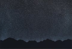 Stars 14 Oktober 00:23, Modernes Nachthimmel-Landschaftsgemälde, Minimalistische Kunst 