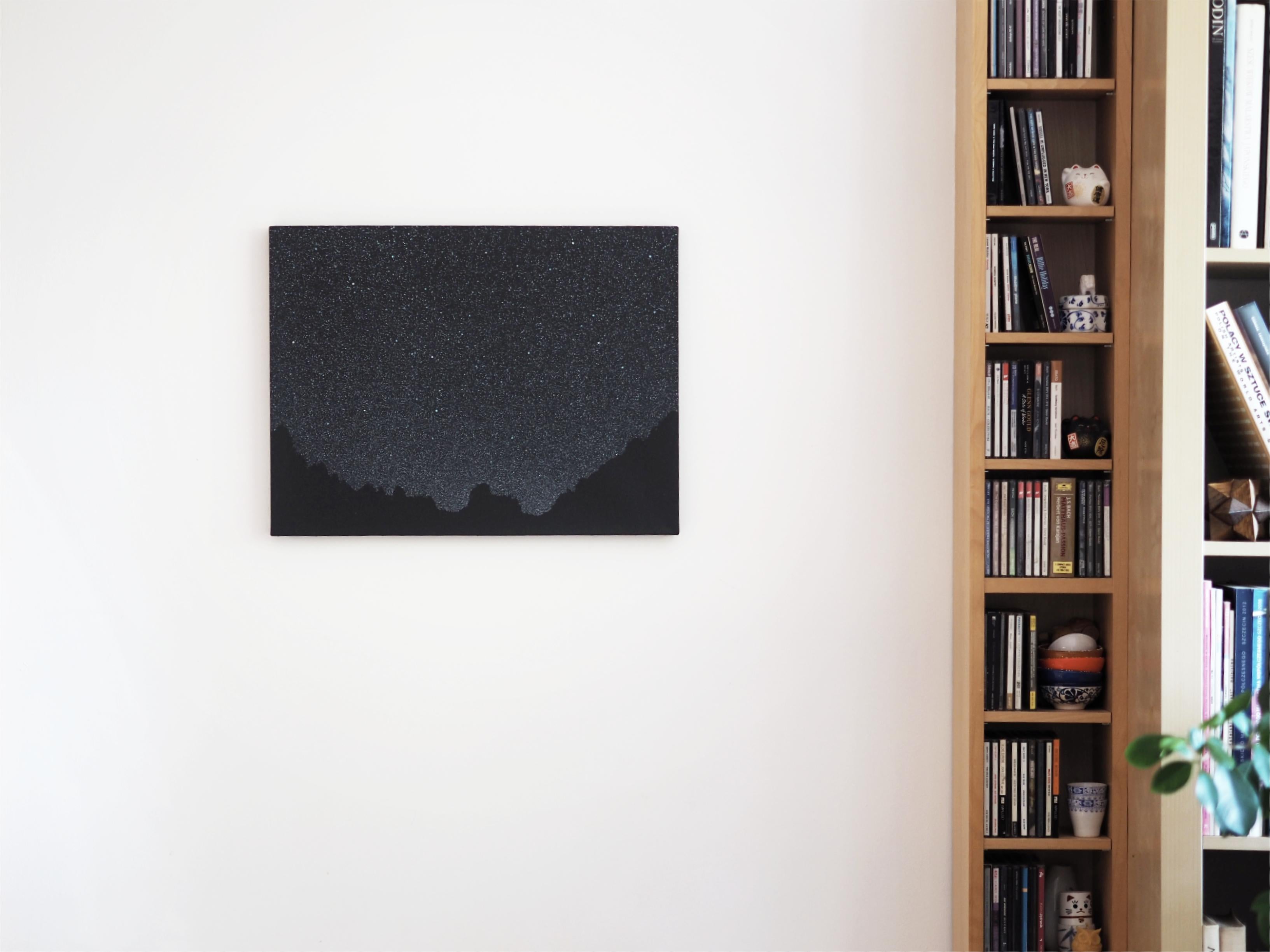 Étoiles 17 septembre 22:11  Sky Modern Night, peinture de paysage atmosphérique - Painting de Robert Motelski