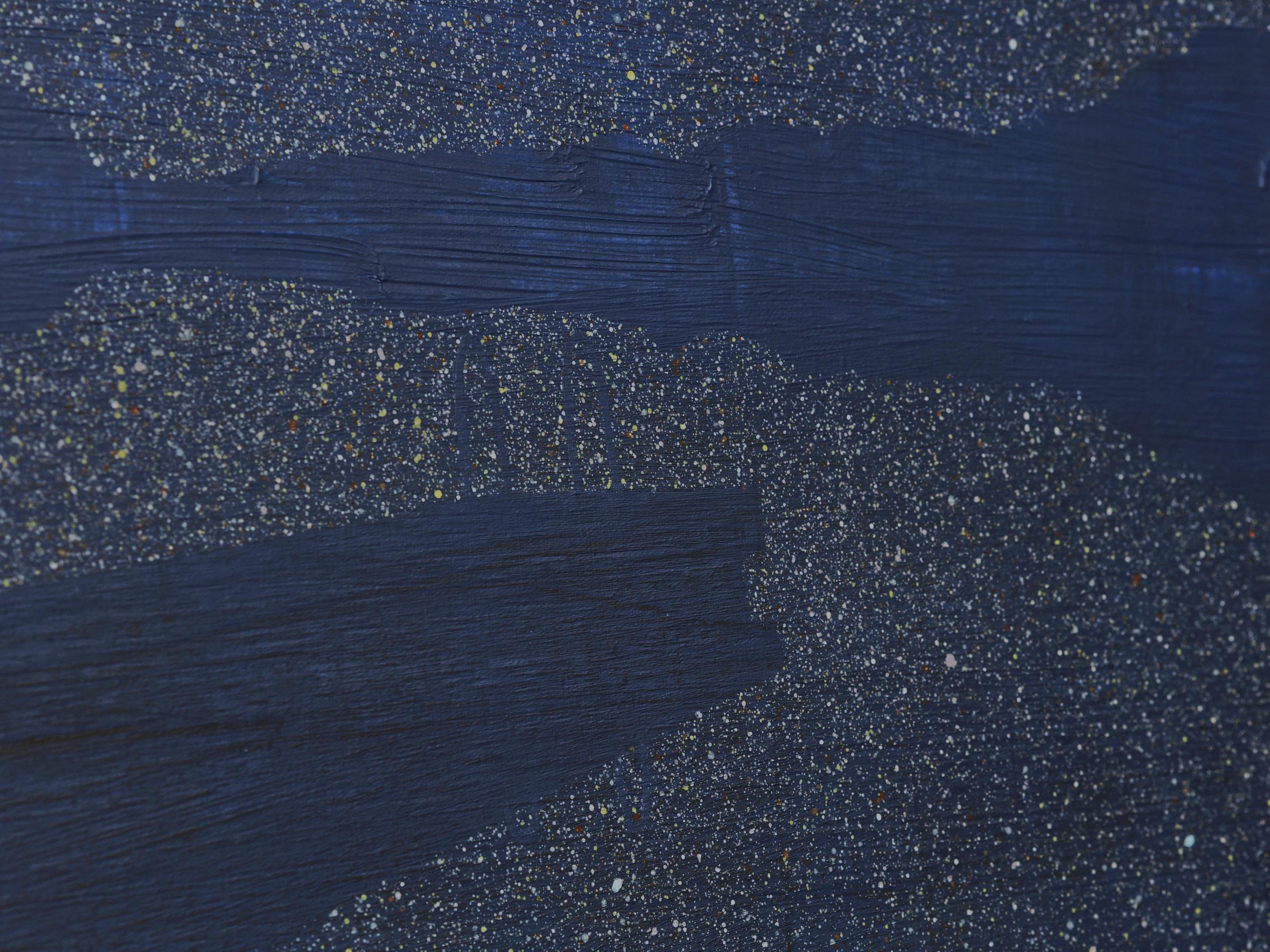 Sterne 27 Oktober 02:41 - Moderne Nachthimmel Landschaftsmalerei, Minimalistische Kunst (Zeitgenössisch), Painting, von Robert Motelski