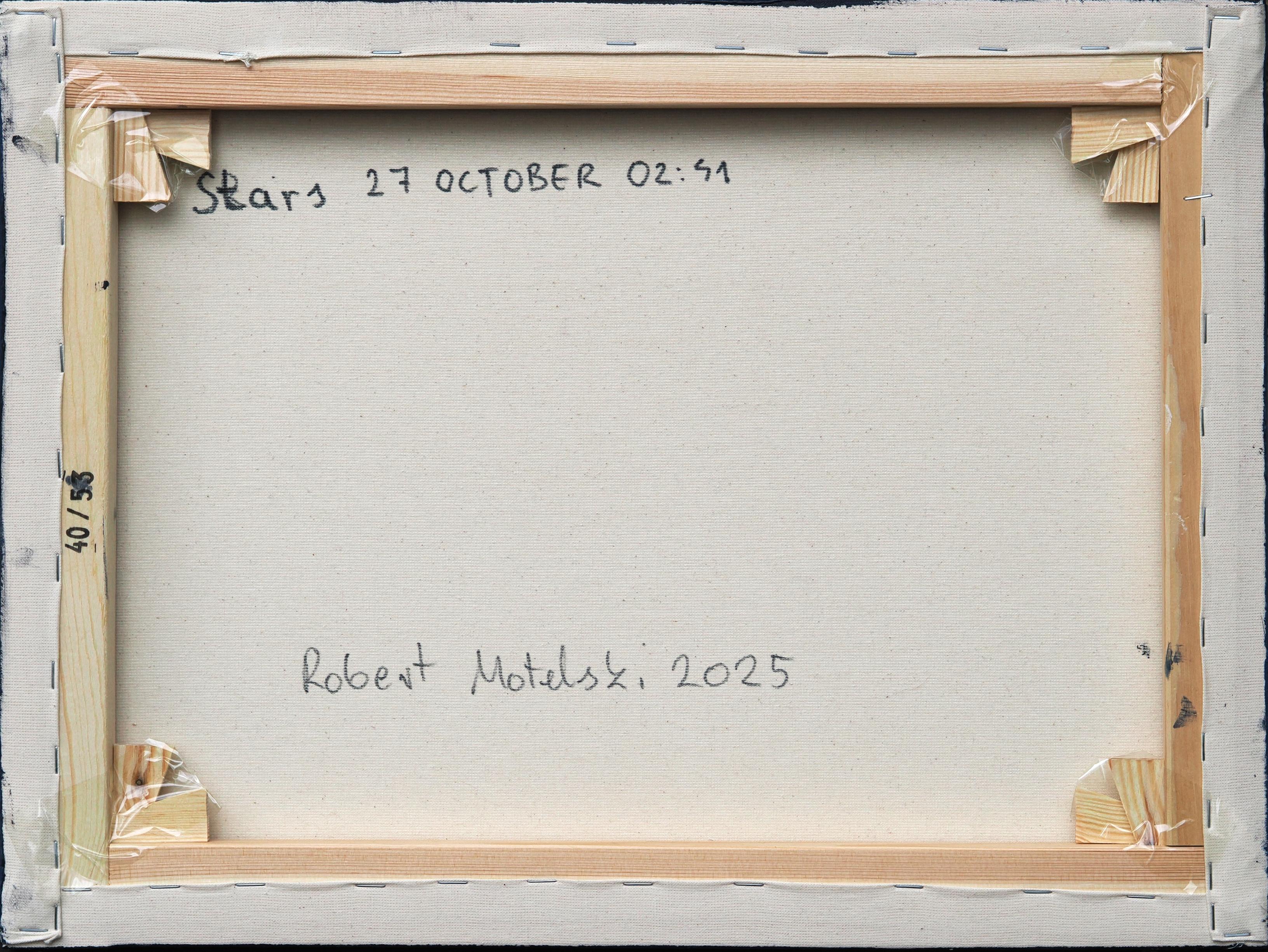 Sterne 27 Oktober 02:41 - Moderne Nachthimmel Landschaftsmalerei, Minimalistische Kunst im Angebot 1