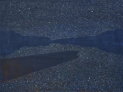 Stars 27 October 02:41 - Modern Night Sky Landscape Painting, Minimalistic Art