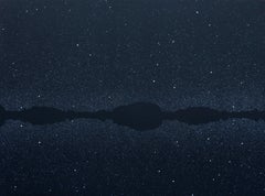Stars 3 July 22:59, Modern Night Sky Landscape Painting, Minimalistic Painting
