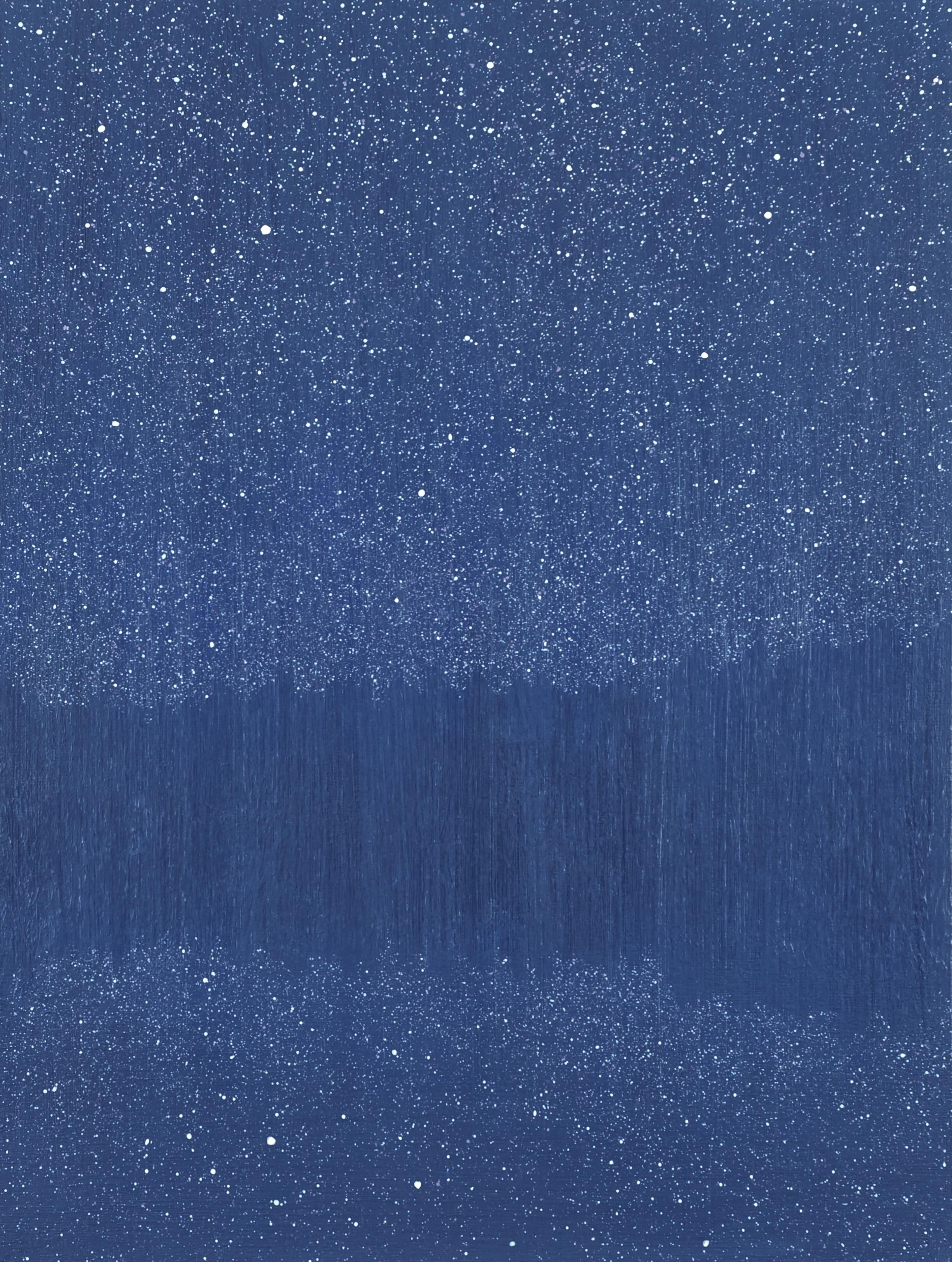 Étoiles 3 octobre 22:53 - Peinture moderne du paysage du ciel nocturne, art minimaliste