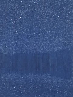 Estrellas 3 Octubre 22:53 - Pintura Paisaje Cielo Nocturno Moderno, Arte Minimalista