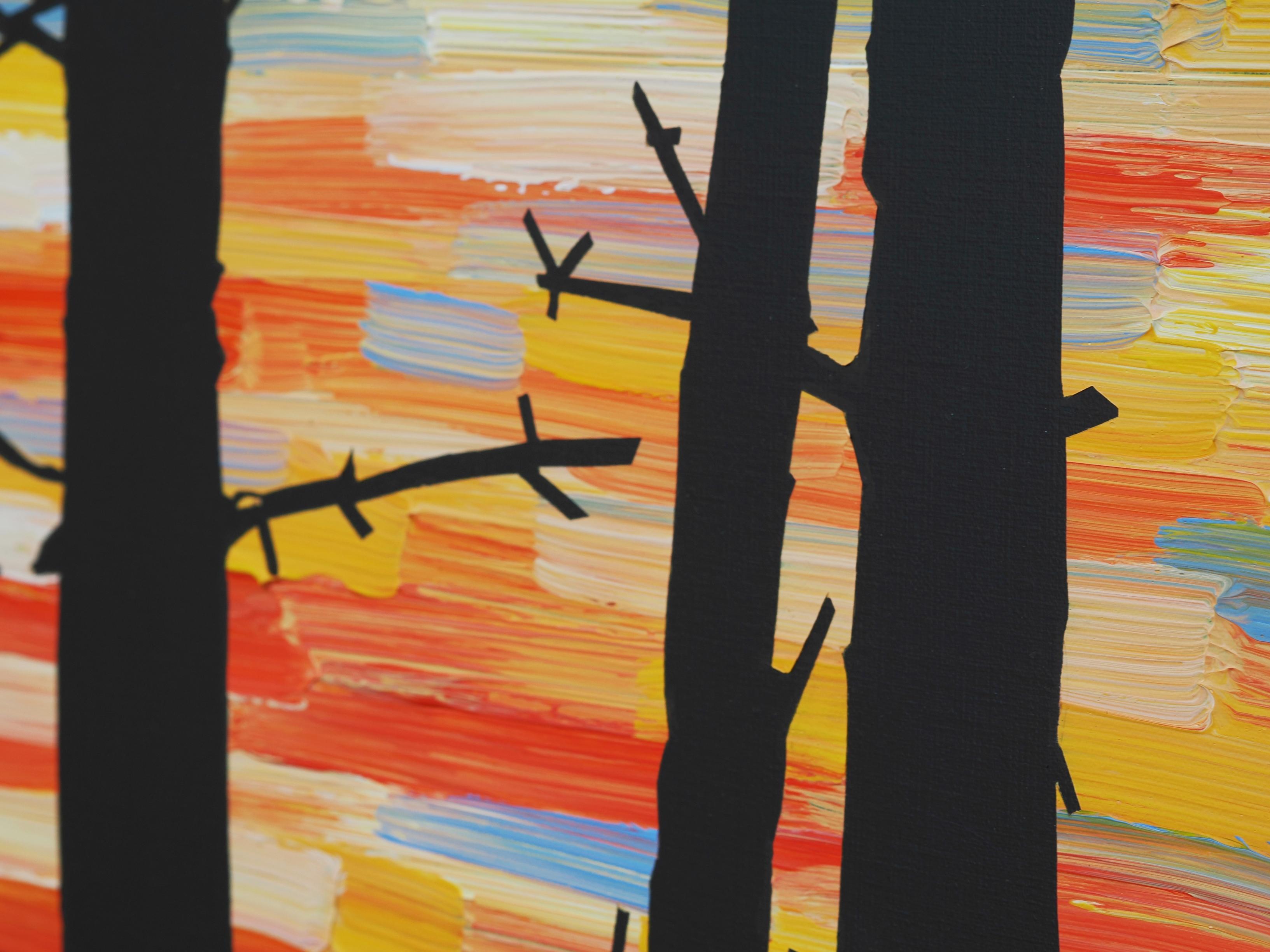 Bäume 14. April 19:22 - Zeitgenössische expressive Landschaftsmalerei, Wald im Angebot 2