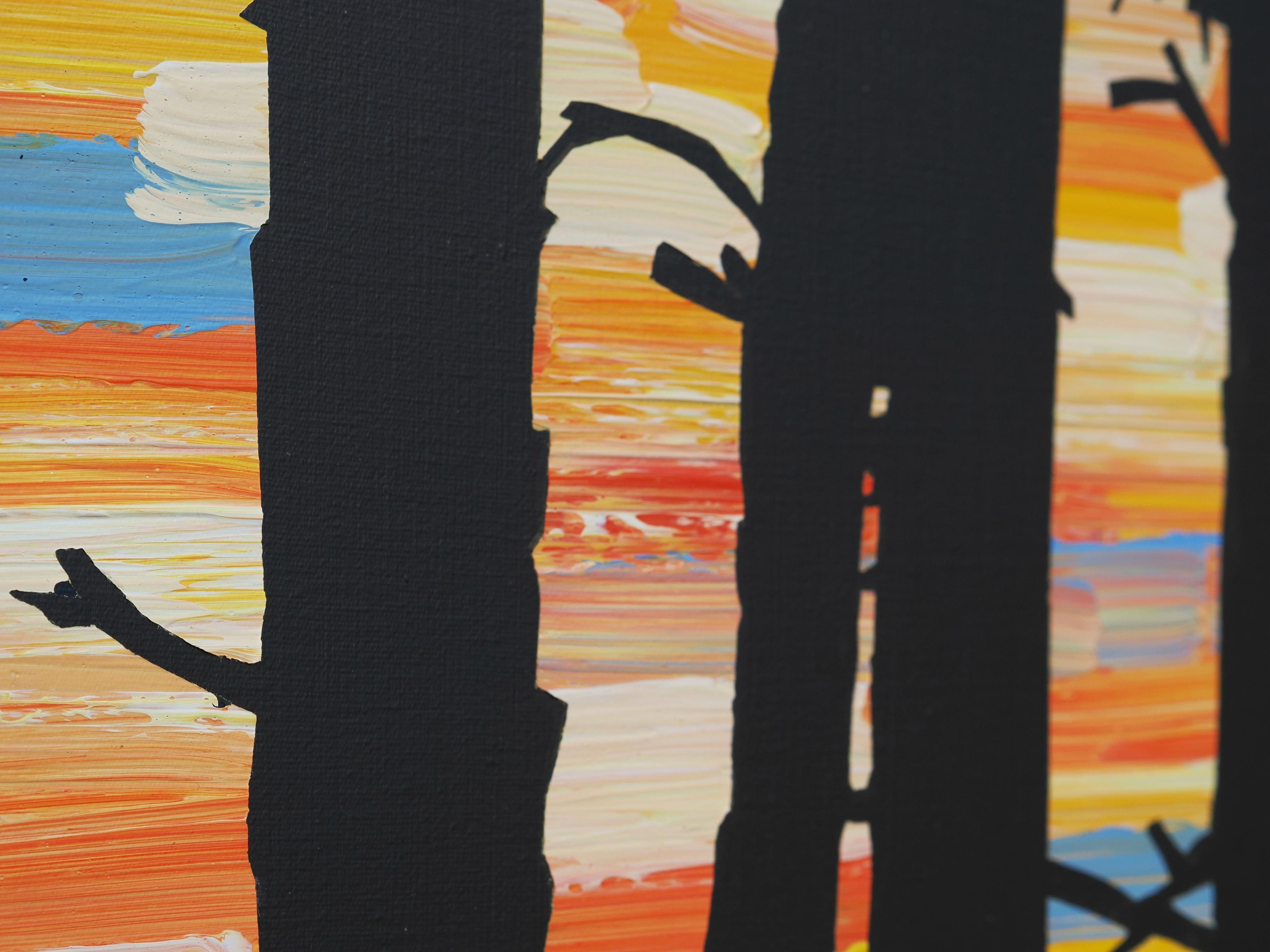 Bäume 14. April 19:22 - Zeitgenössische expressive Landschaftsmalerei, Wald im Angebot 3