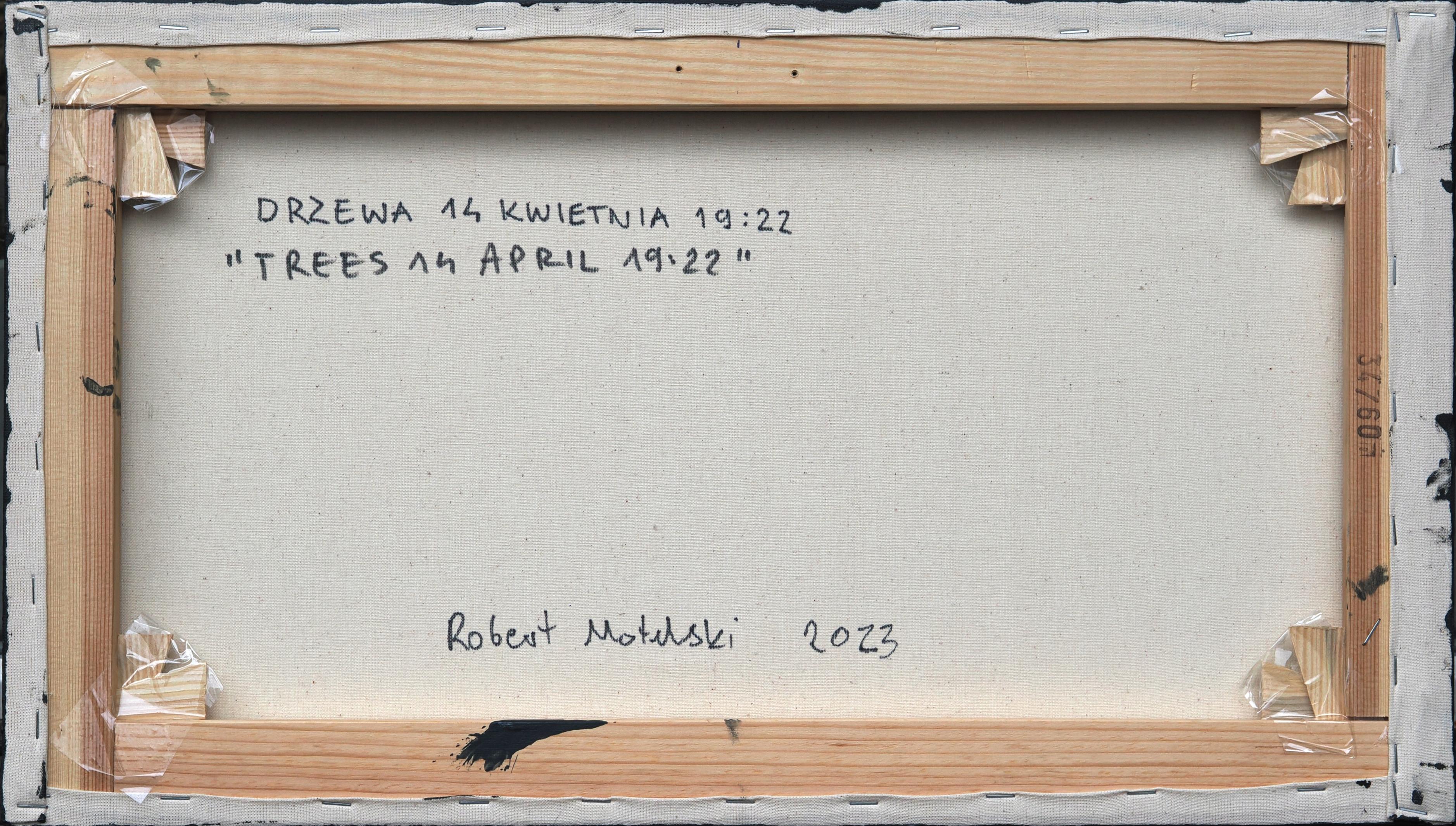 Bäume 14. April 19:22 - Zeitgenössische expressive Landschaftsmalerei, Wald im Angebot 4