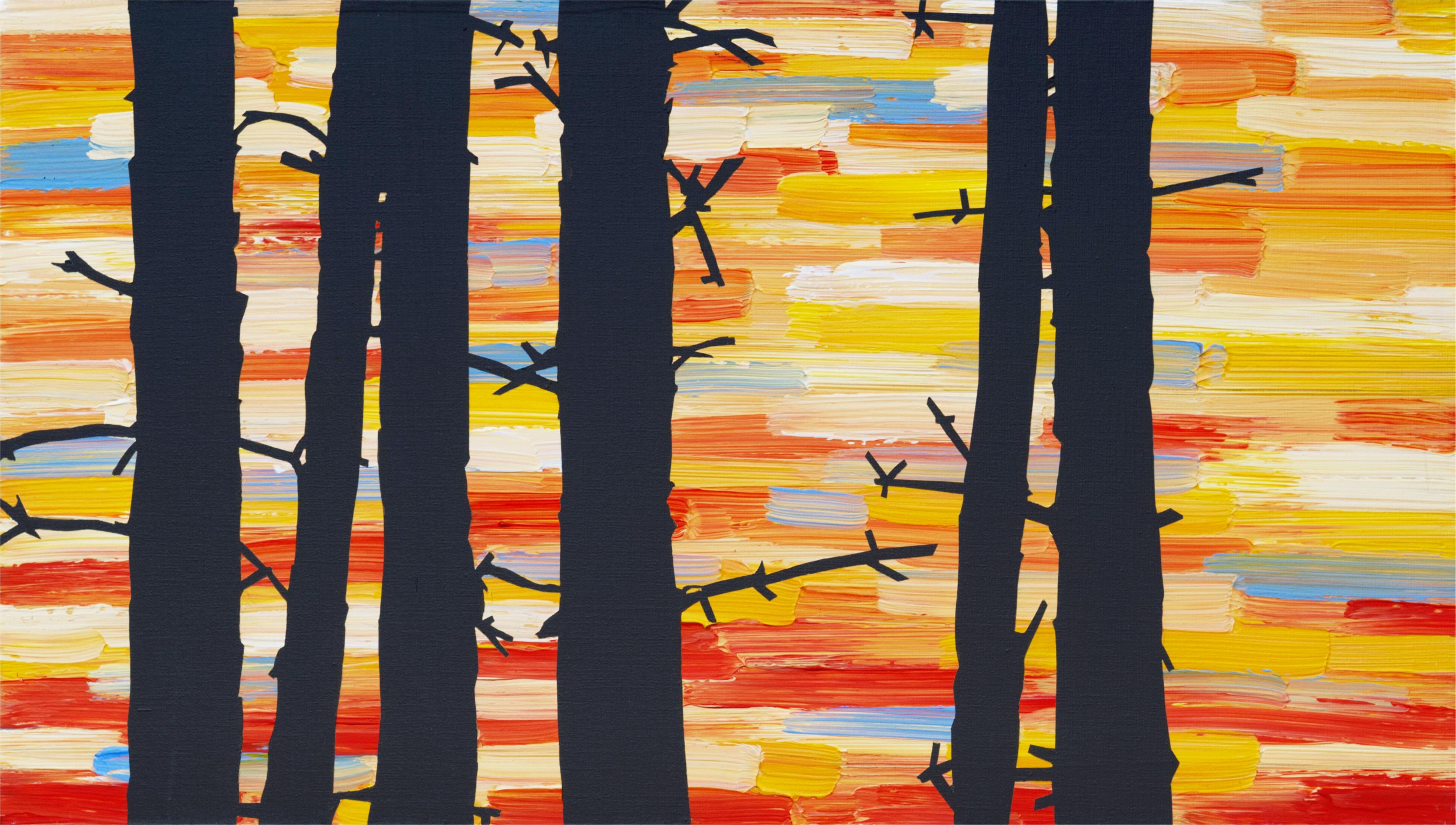 Trees 14 April 19:22 - Contemporary Expressive Landscape Painting, Forest