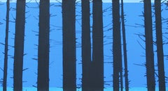 Trees 21 October 14:15, Modern Landscape Painting, Minimalistic, Abstract,Forest