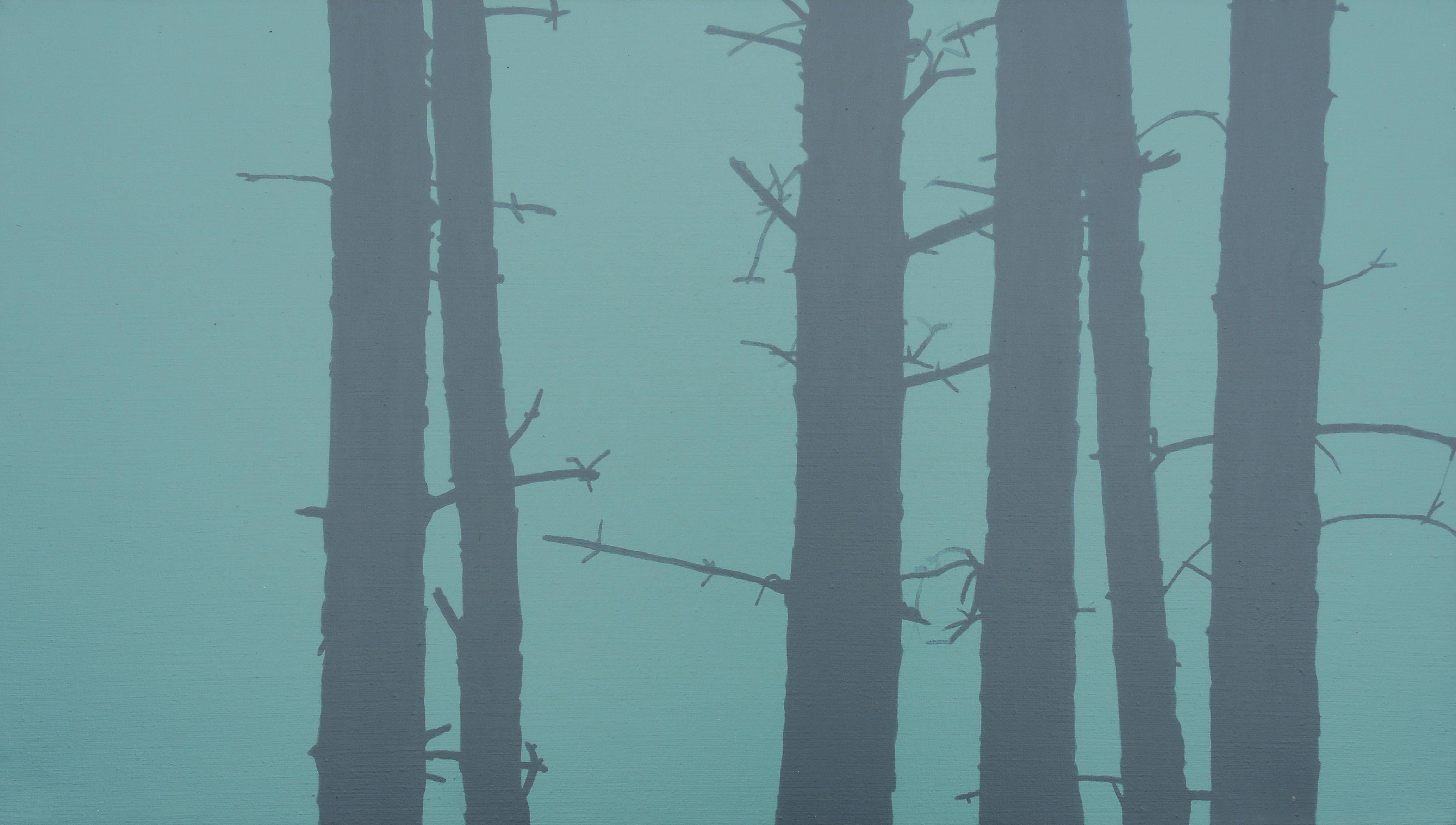Robert Motelski Landscape Painting – Trees 23 Juni 16:22, Modernes Landschaftsgemälde, Minimalistisch, Abstrakt, Wald
