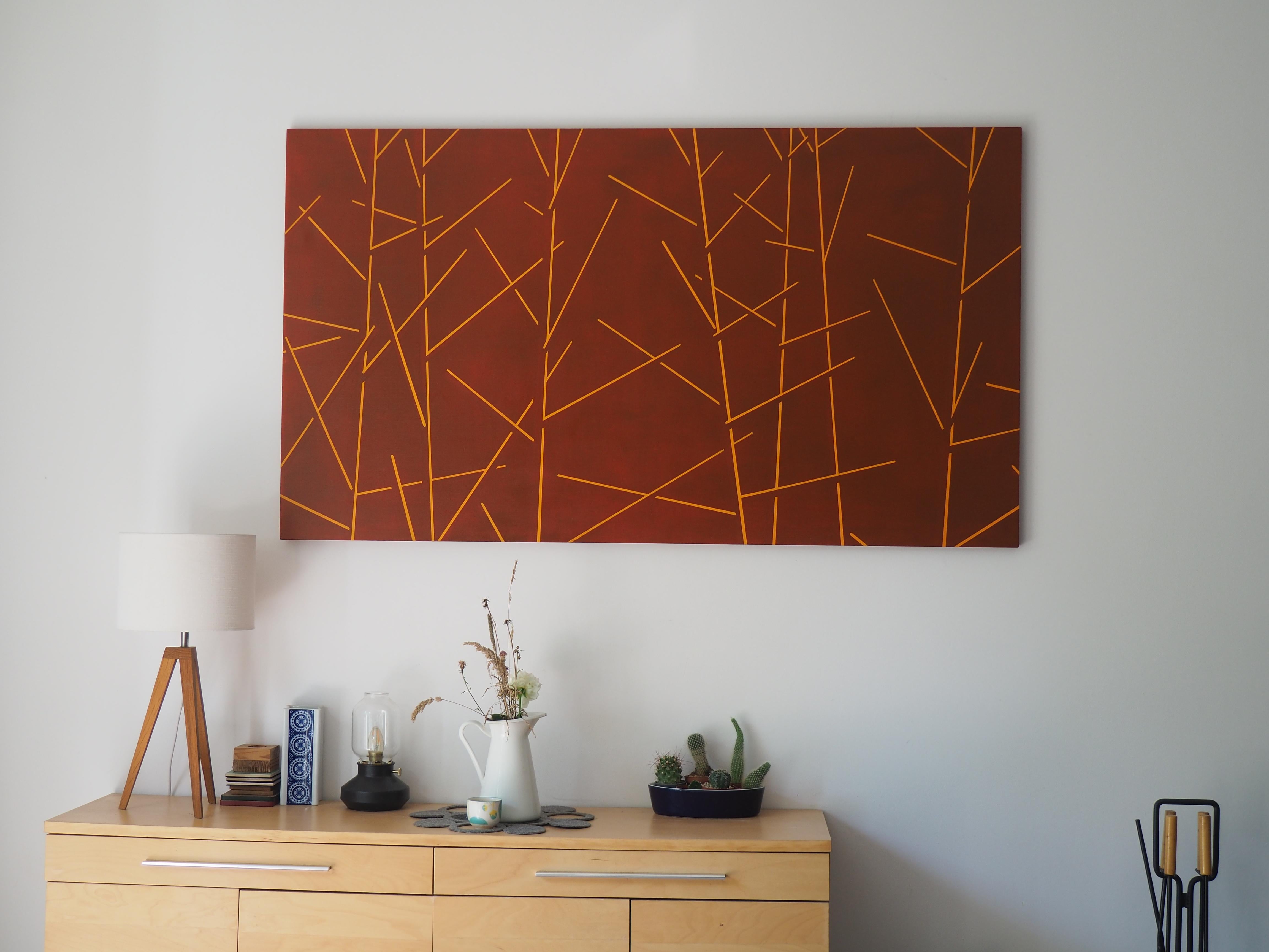 Árboles 26 octubre 11:31,  Pintura Minimalista Contemporánea de Paisaje, Bosque en venta 1